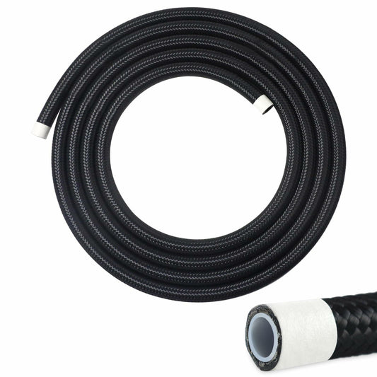 VWTNI 6AN PTFE Nylon Braided Fuel Line Hose 5FT E85 Compatible