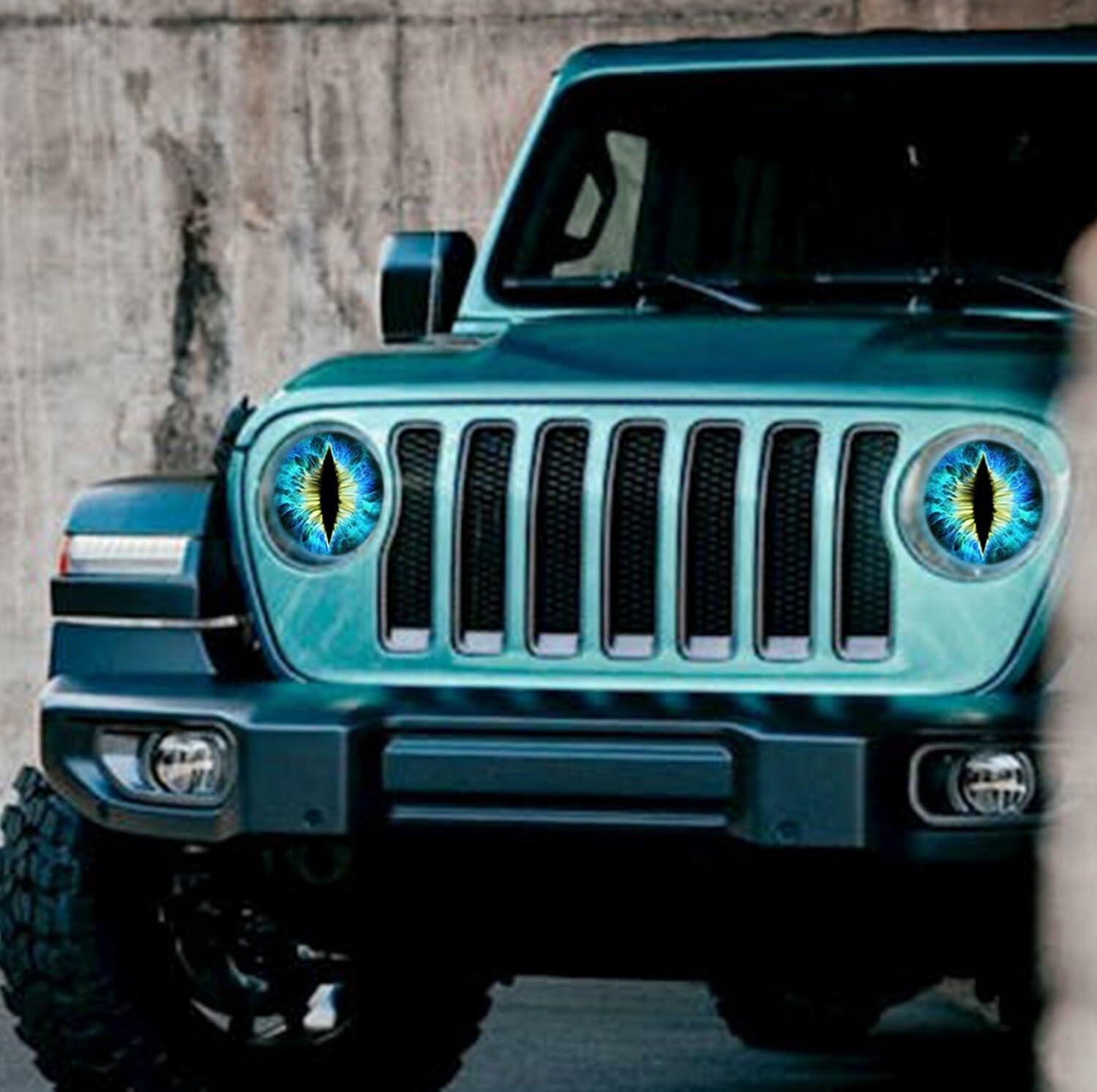 Generic Beast Eyes Headlight Decals 3D Stereo Round Red