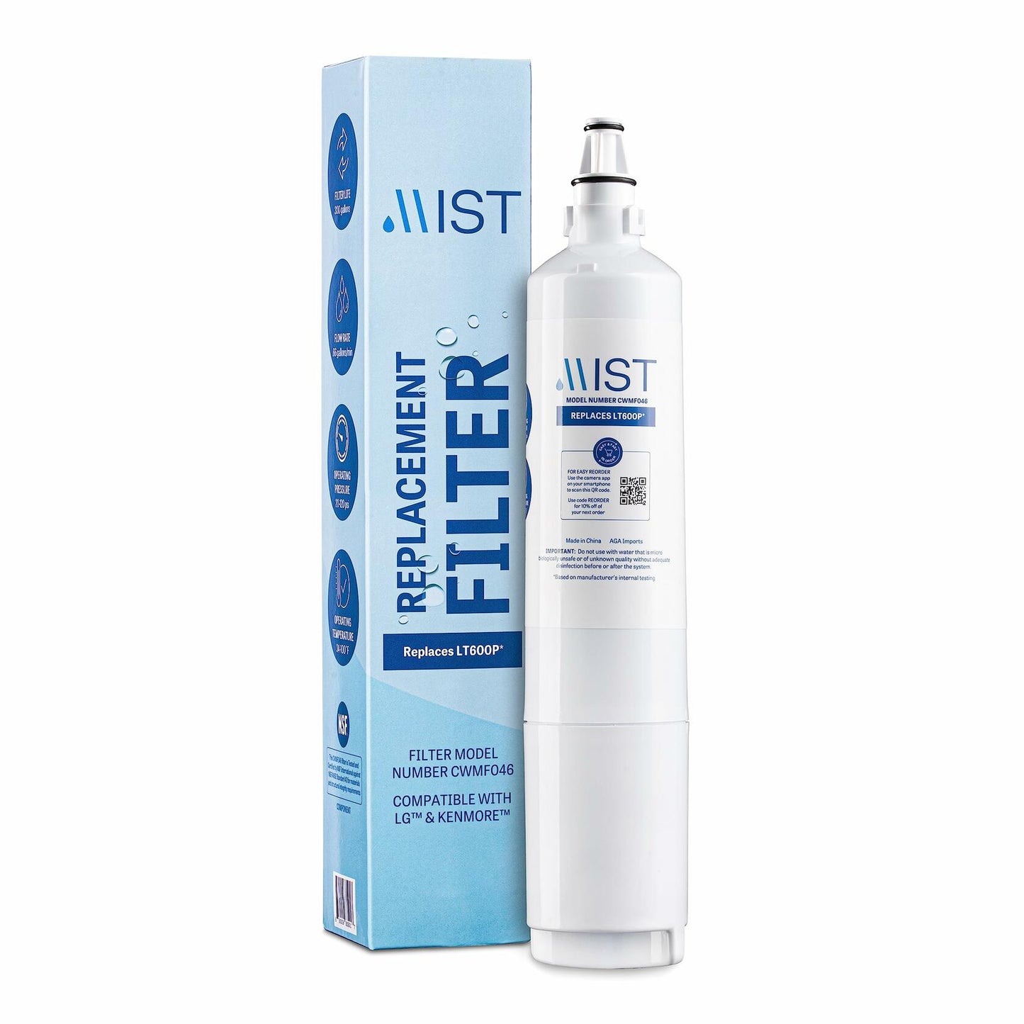 [Like New] Mist Refrigerator Water Filter Replacement LG LT600P 5231JA2006A White 1 Pack