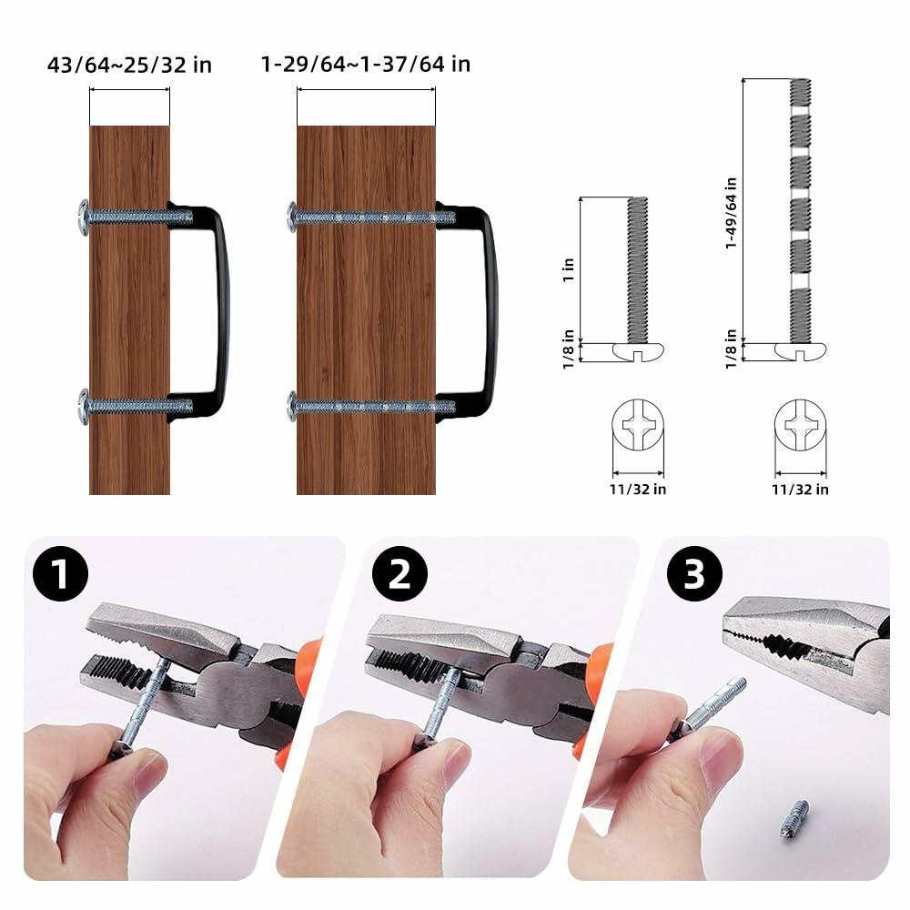 Pusrfots Drawer Pulls Solid Alloy Cabinet Handle 3.8in Black 10 Pack