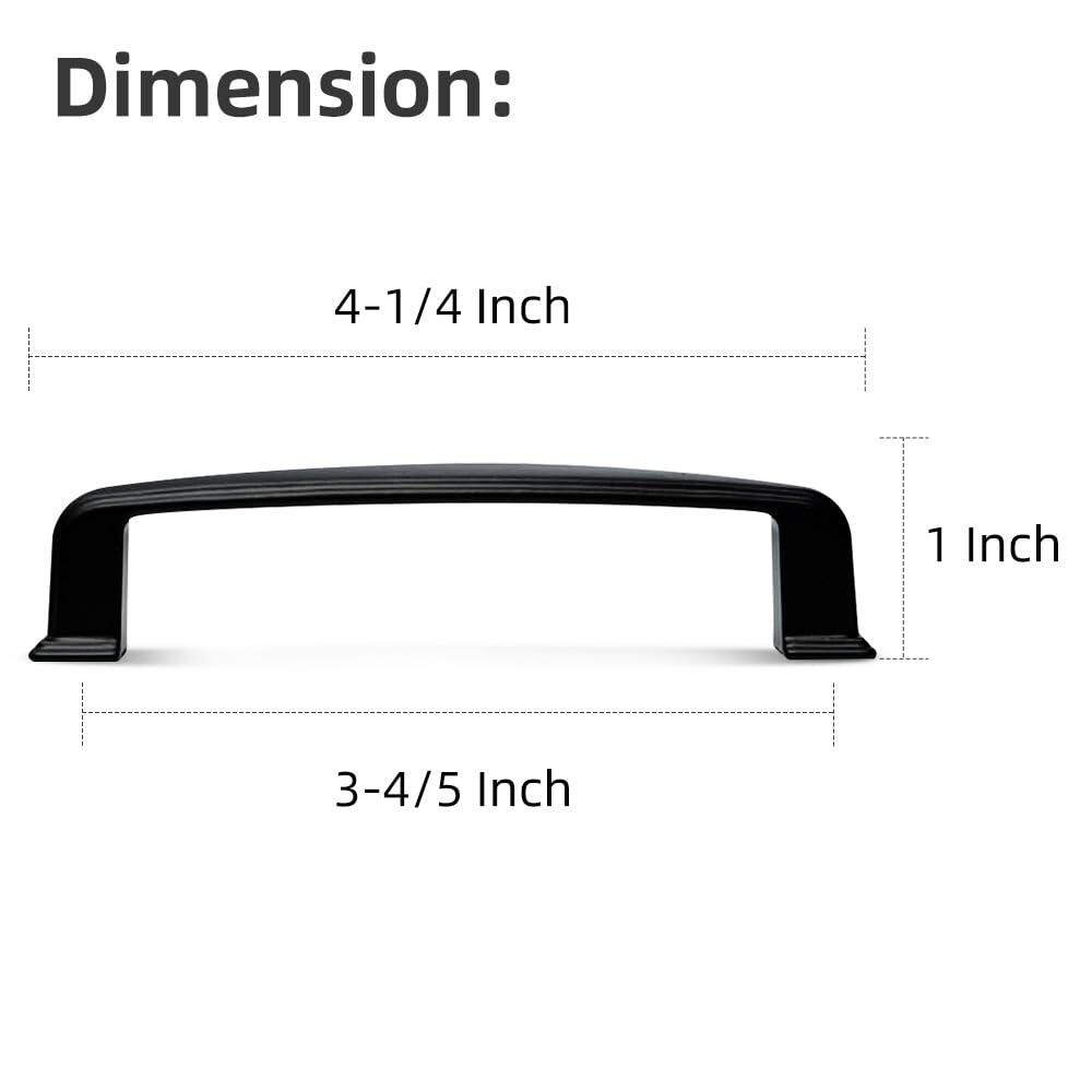 Pusrfots Drawer Pulls Solid Alloy Cabinet Handle 3.8in Black 10 Pack