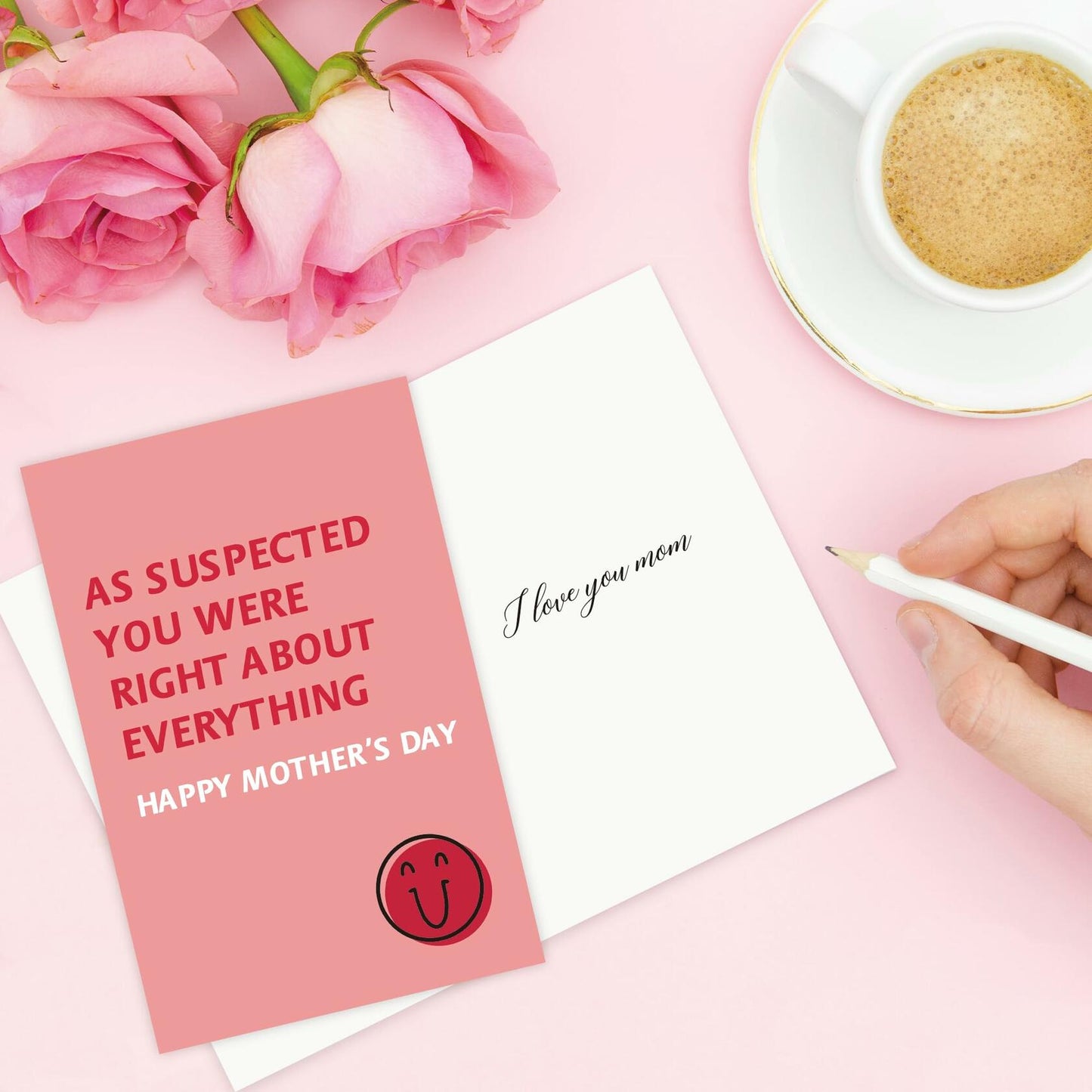 Detuca Humor Mother's Day Card for Mom Funny As Suspected 1 Count DTK-74