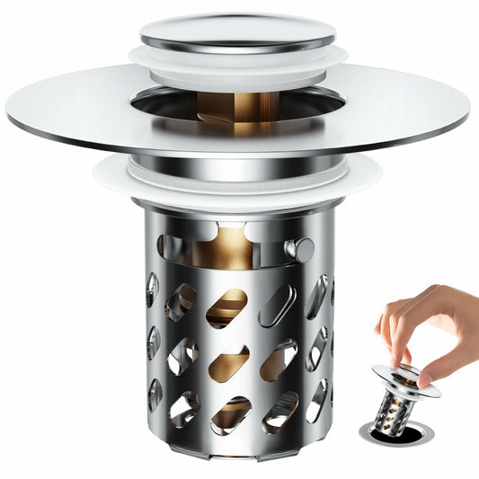 Ideandrain Bathroom Sink Stopper Drain Strainer Brass Pop Up 1.1-1.45 Inch