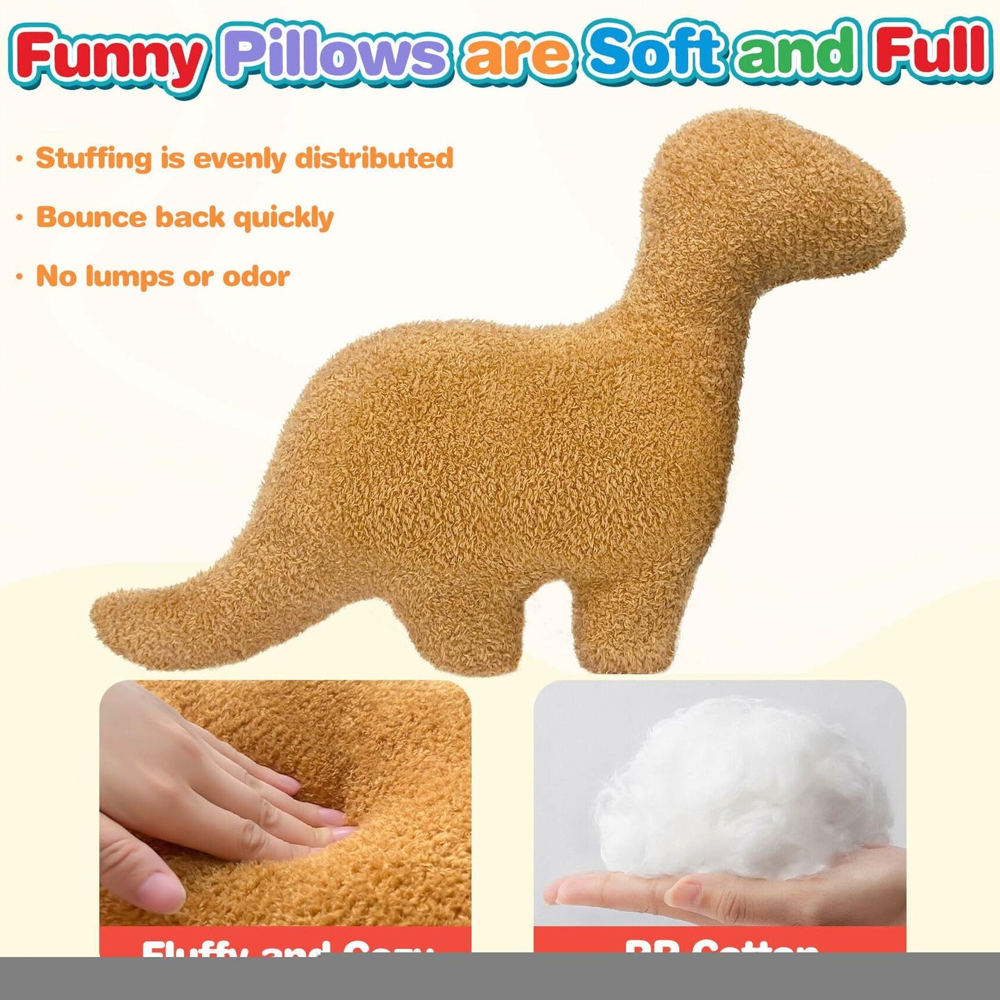 Aiideals Dino Nugget Plush Pillow Small Brontosaurus Dinosaur