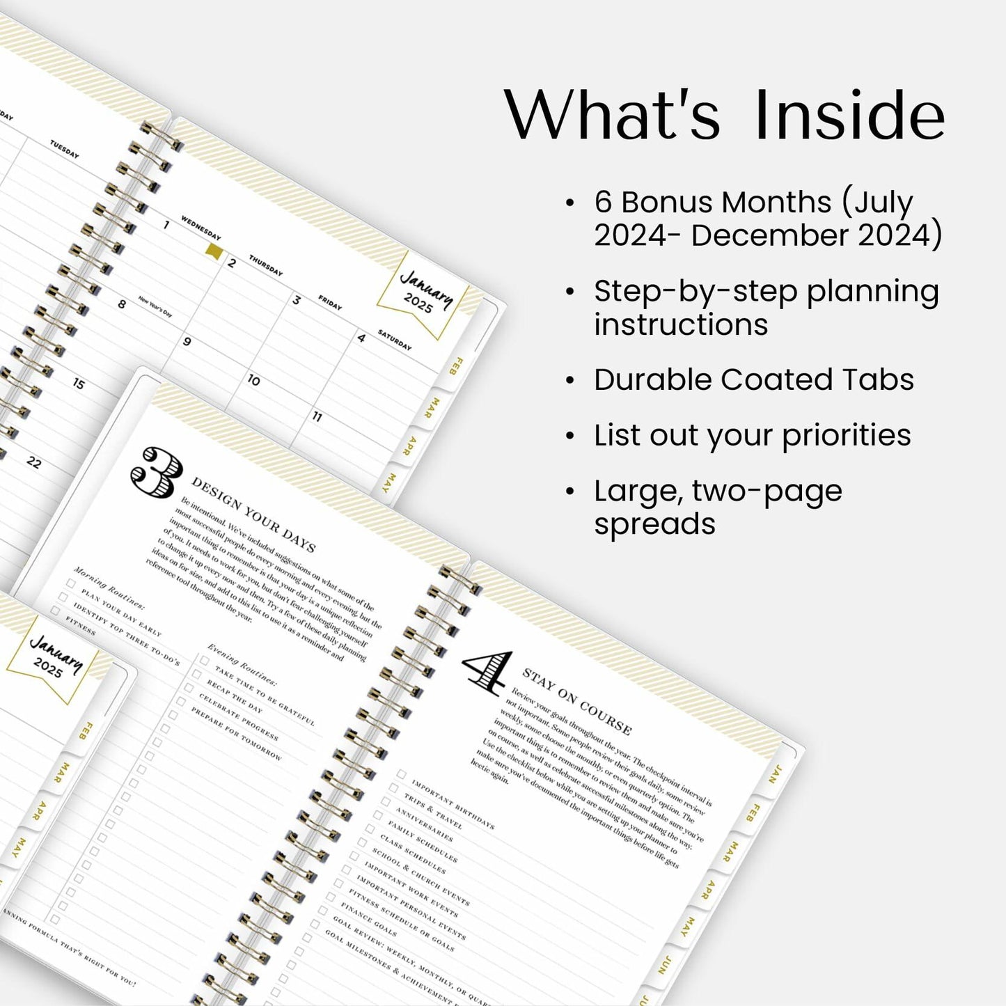 Blue Sky Day Designer Coming Up Roses Planner 2025 5x8 Safety Wirebound