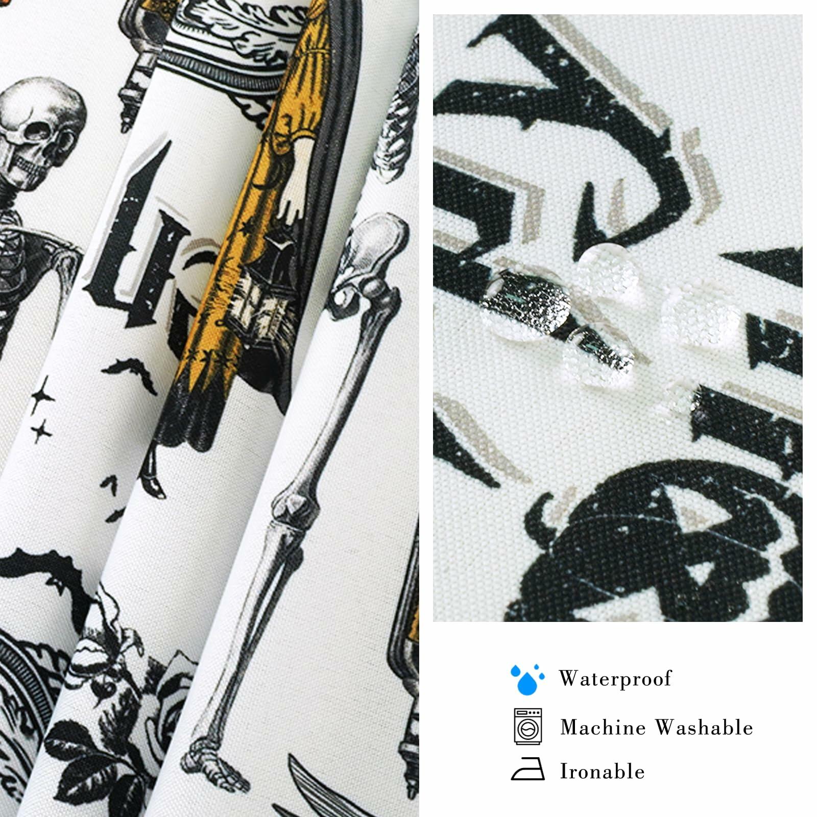 aoselan Halloween Waterproof Tablecloth Skeleton Spider Web 60x102 Inch