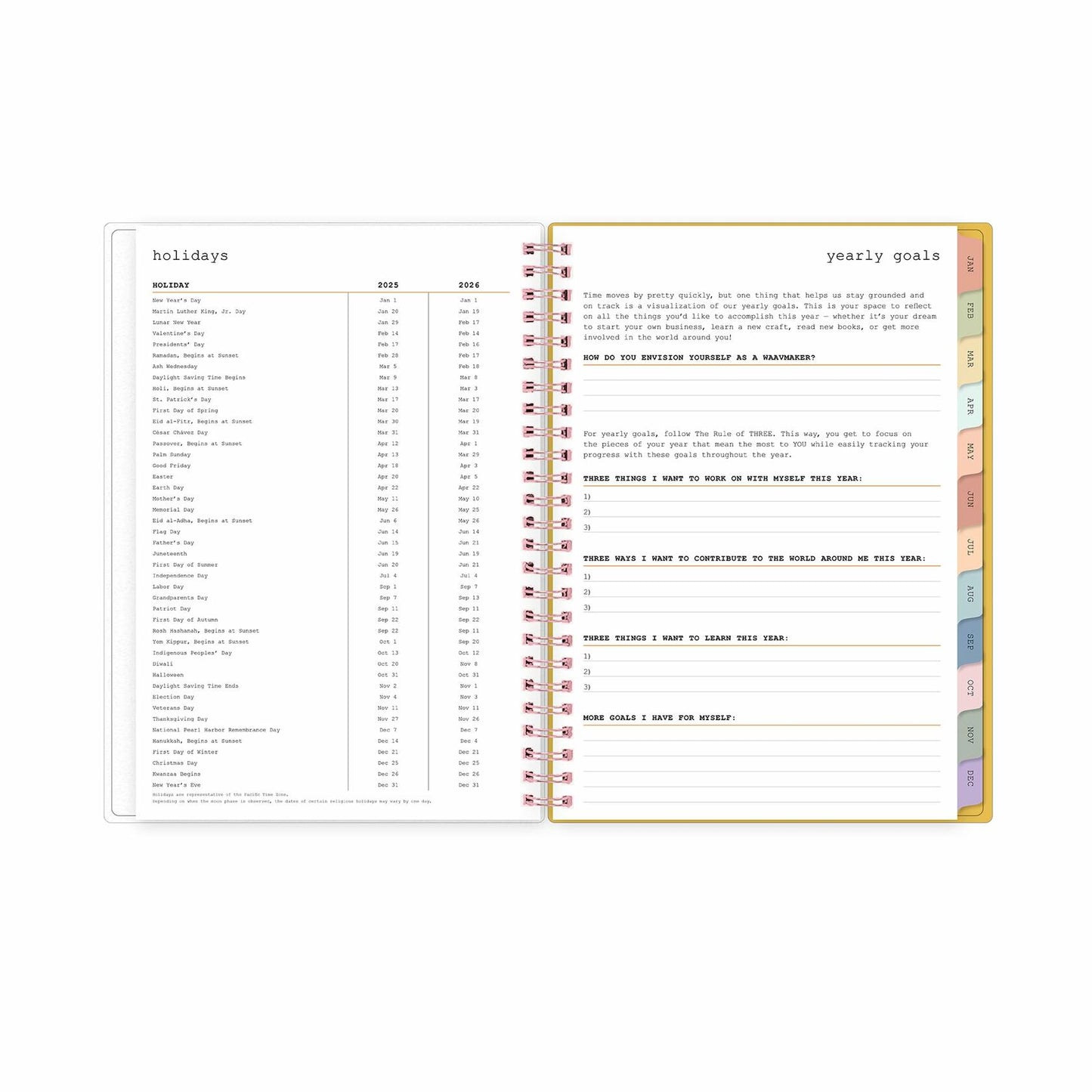 WAAV Blue Sky 2025 Weekly Monthly Planner Calendar Kimberland 5.875x8.625