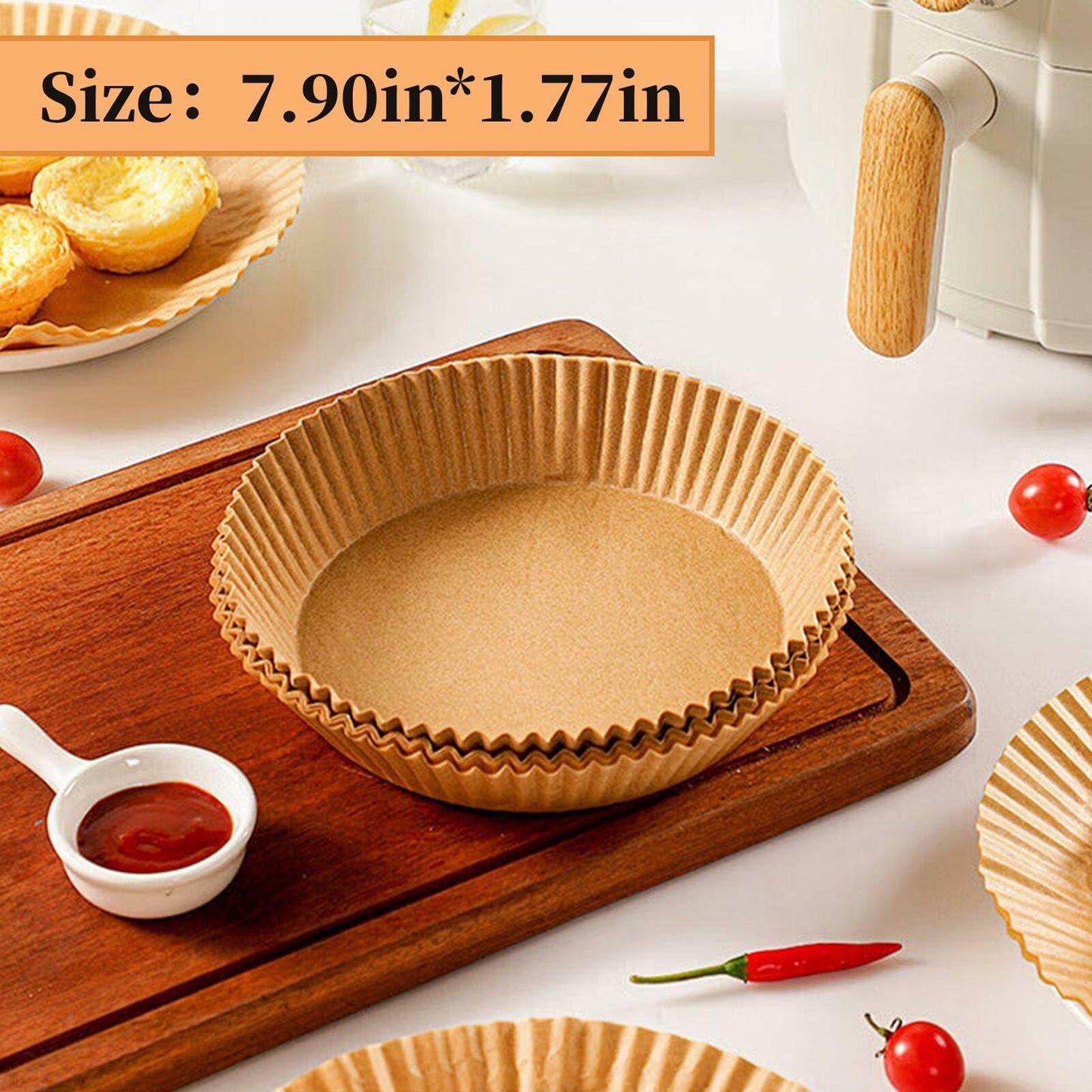 FGTIYOUP 125 Pcs 7.9 Inch Round Air Fryer Liners Silicone Paper Thickened
