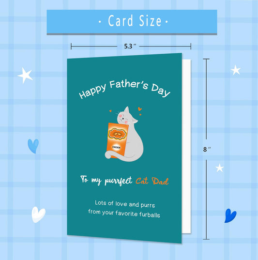 IDU Funny Fathers Day Cat Dad Card Heartfelt Gift Color ZN157