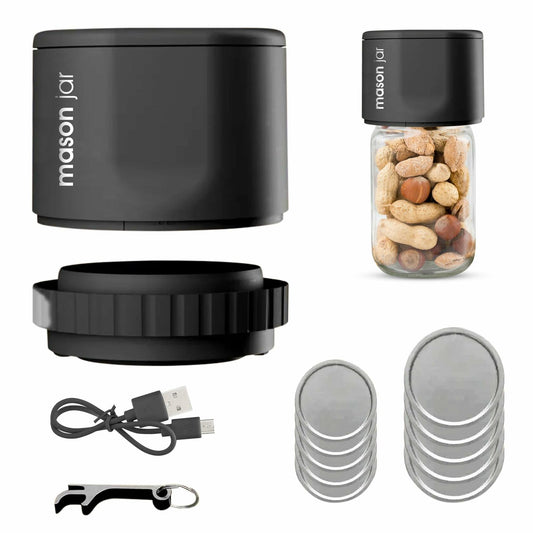 Generic Mason Jar Electric Vacuum Sealer Kit with 10 Lids Charger Lid Opener