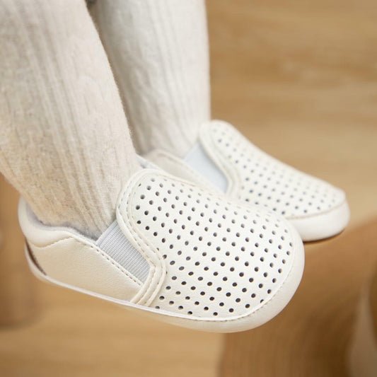 Meckior Infant Baby Shoes White Soft Sole Slip On Toddler Size Newborn