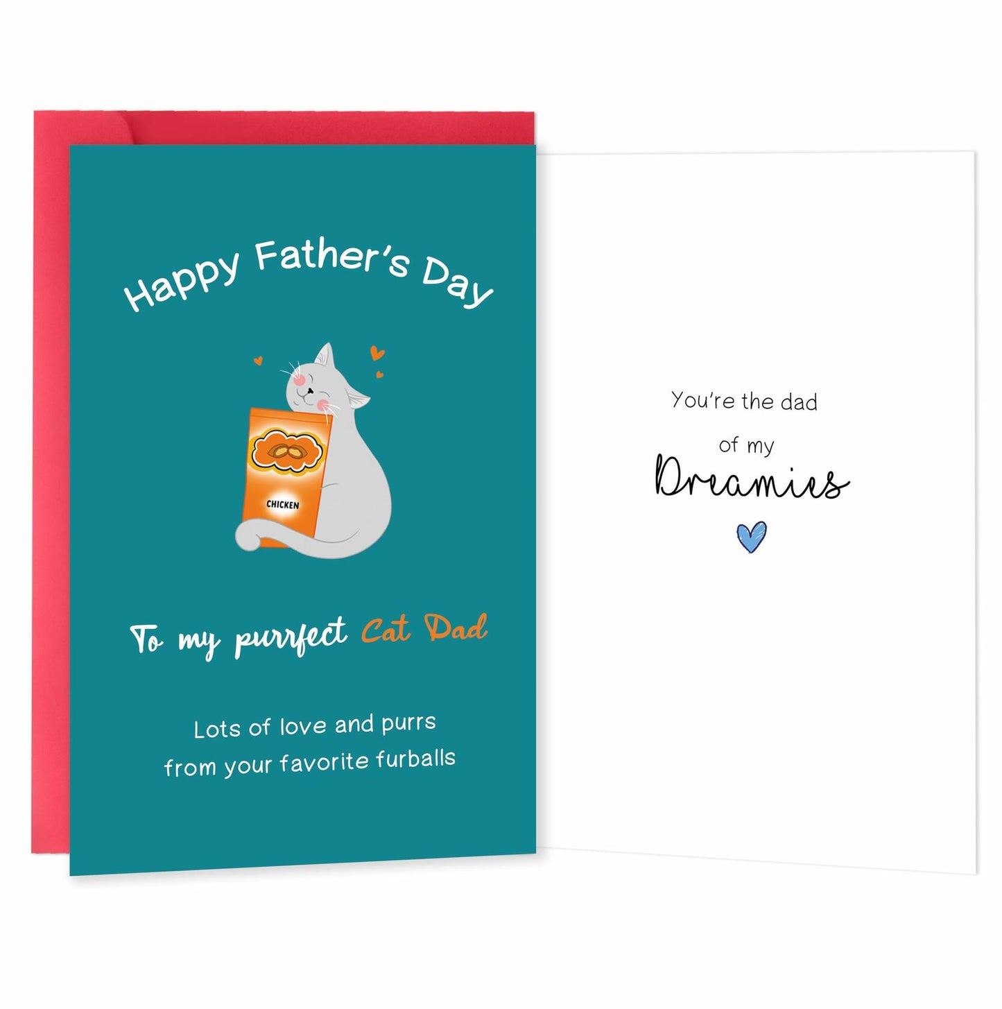 IDU Funny Fathers Day Cat Dad Card Heartfelt Gift Color ZN157