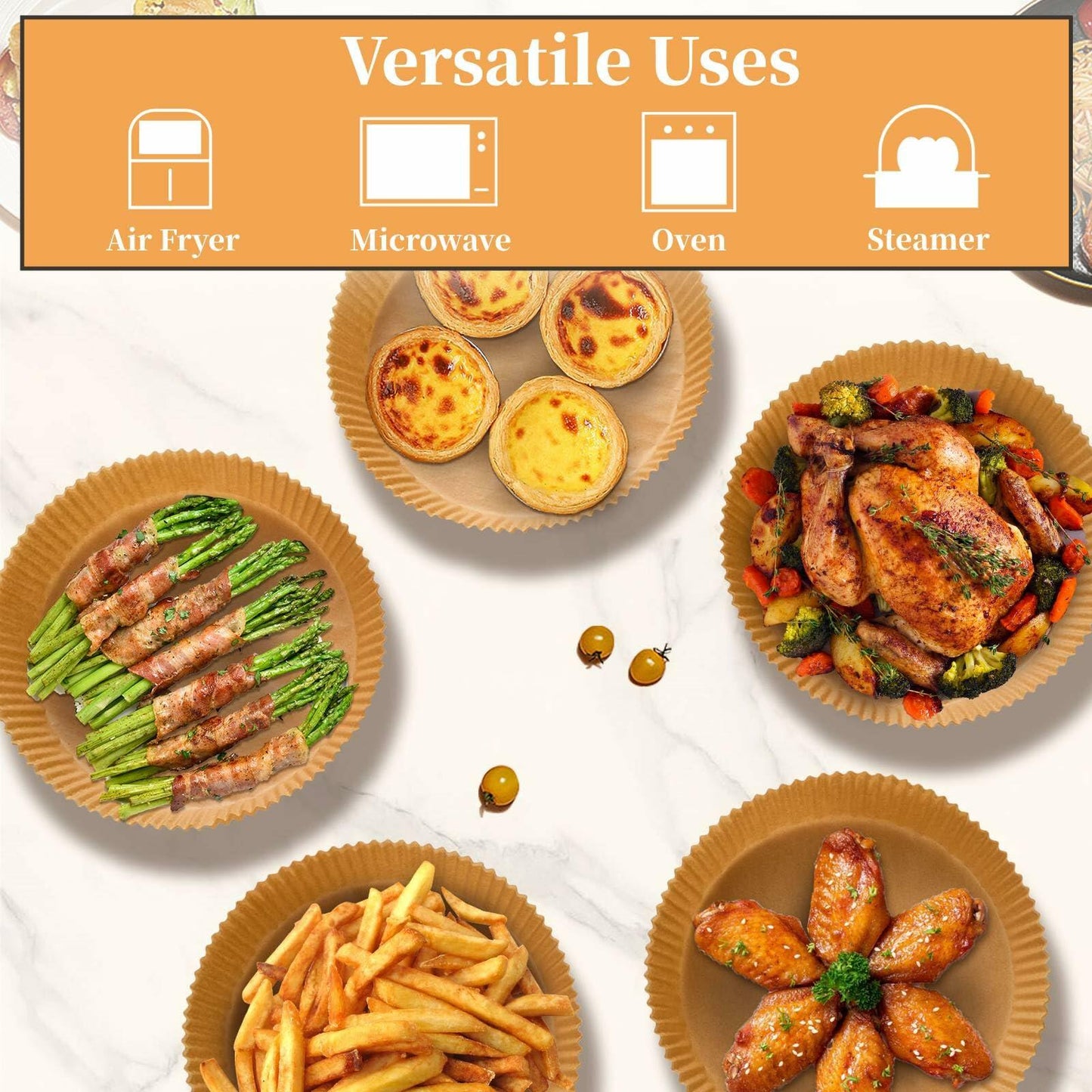 FGTIYOUP 125 Pcs 7.9 Inch Round Air Fryer Liners Silicone Paper Thickened