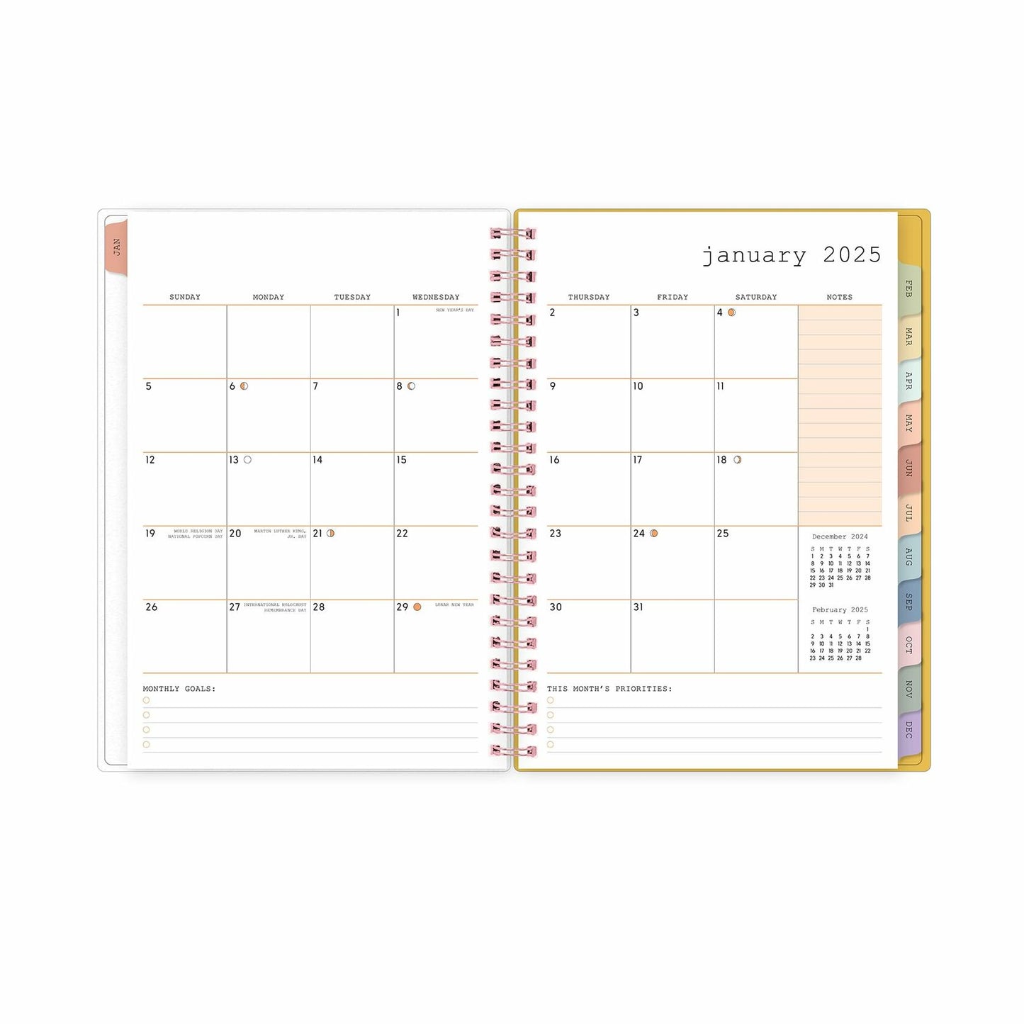 WAAV Blue Sky 2025 Weekly Monthly Planner Calendar Kimberland 5.875x8.625