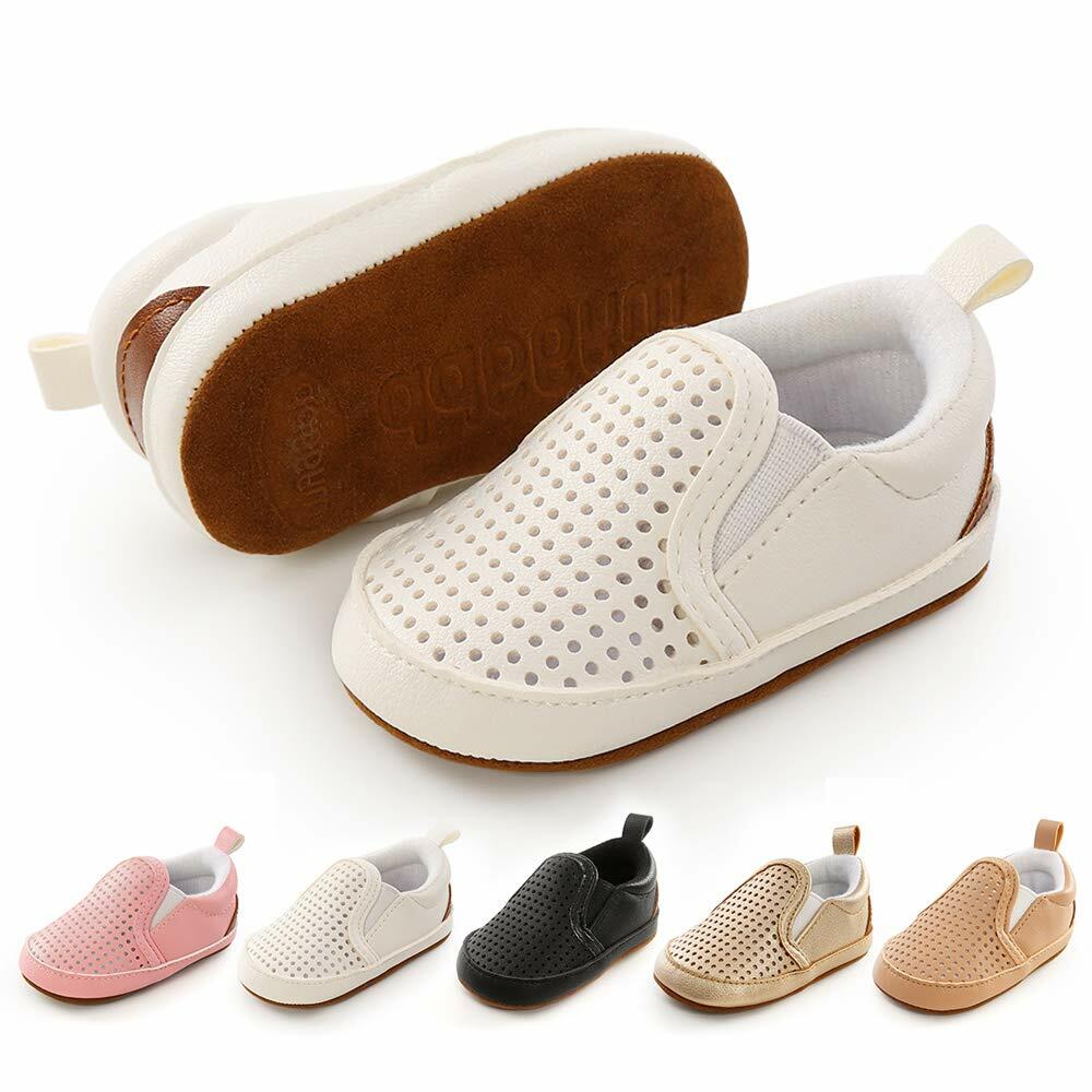 Meckior Infant Baby Shoes White Soft Sole Slip On Toddler Size Newborn