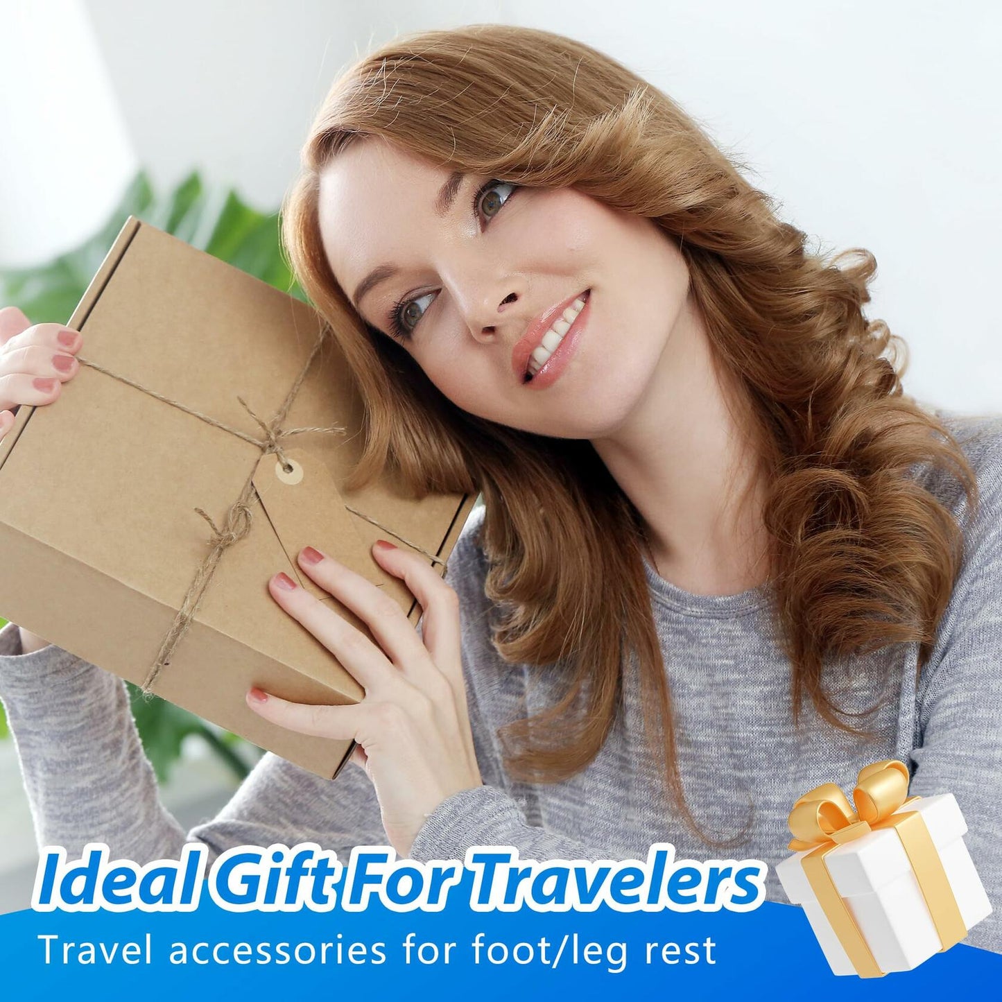 GEVORT Airplane Foot Hammock Travel Footrest Adjustable Portable Black