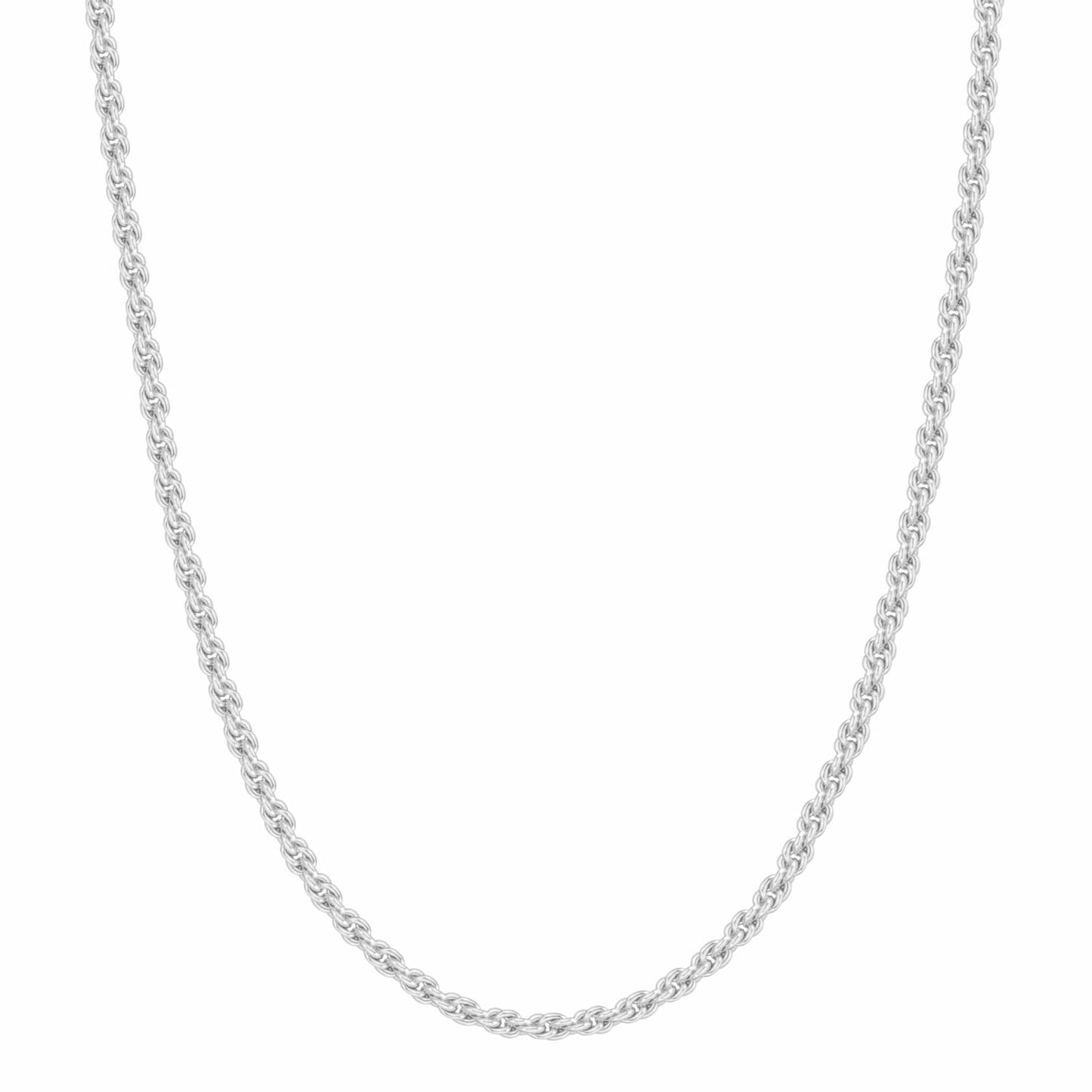 Reoxvo Stainless Steel Silver Rope Chain Necklace Men 22in 4mm