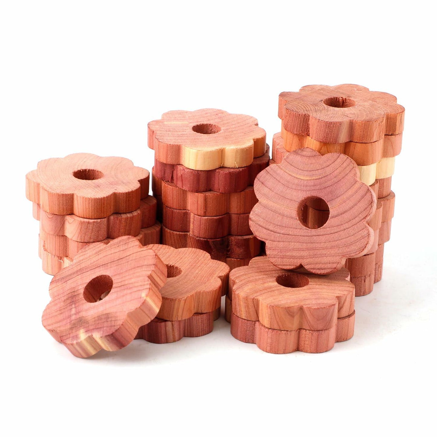 NQEUEPN Cedar Chips for Clothes Storage 24pcs 1.77x0.31in Wood Color