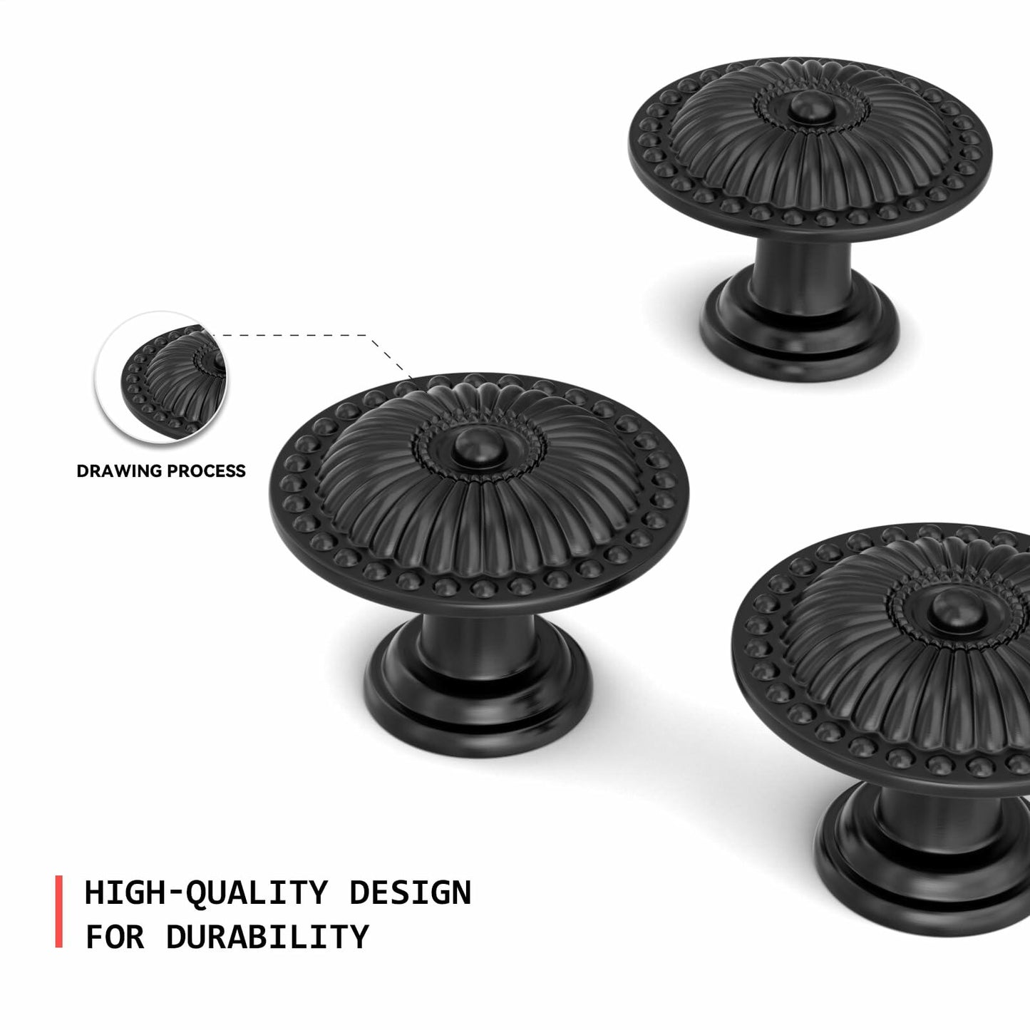 homdiy 20 Pack Round Cabinet Knobs Brushed Gold Zinc Modern Hardware