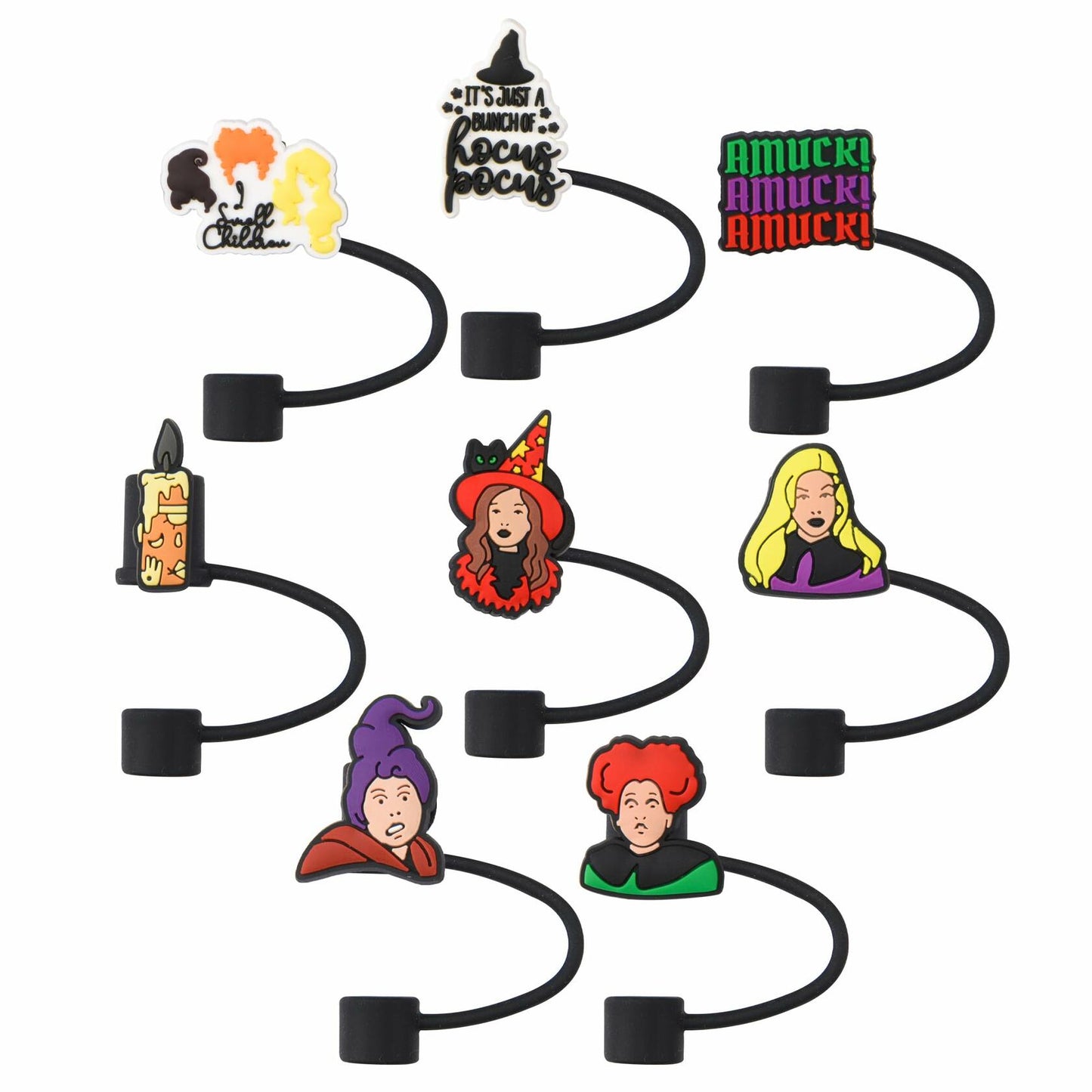 CovCap Compatible Stanley 30&40oz Tumbler Halloween Silicone Straw Covers 8pcs