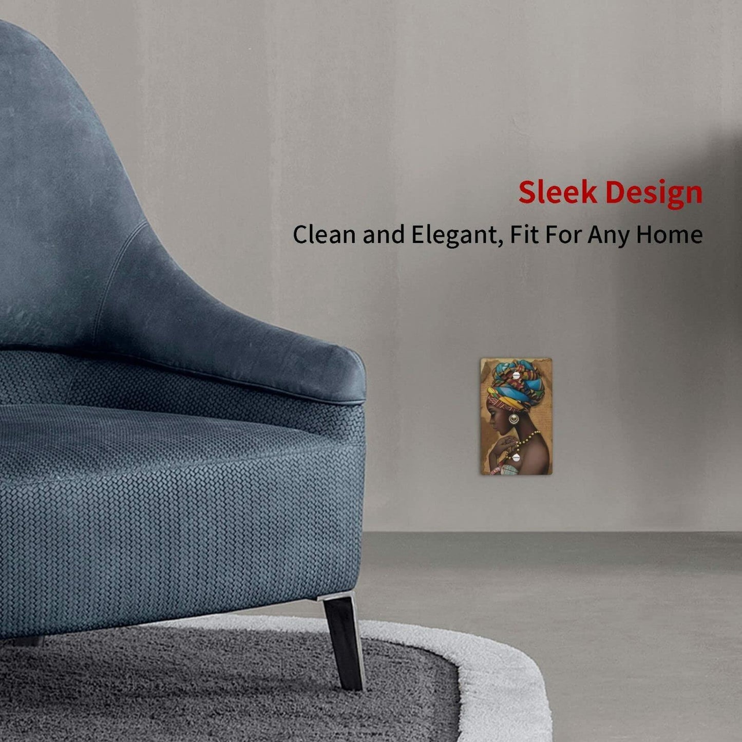 F9er-t8t Afro African American Woman Pattern One Gang Toggle Light Cover White