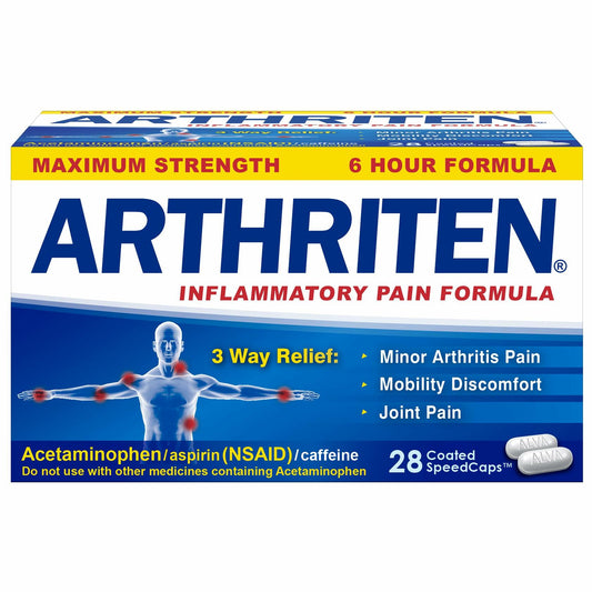 OPEN BOX Arthriten Pain Formula 28ct Aspirin Acetaminophen Caffeine EXP 01/26
