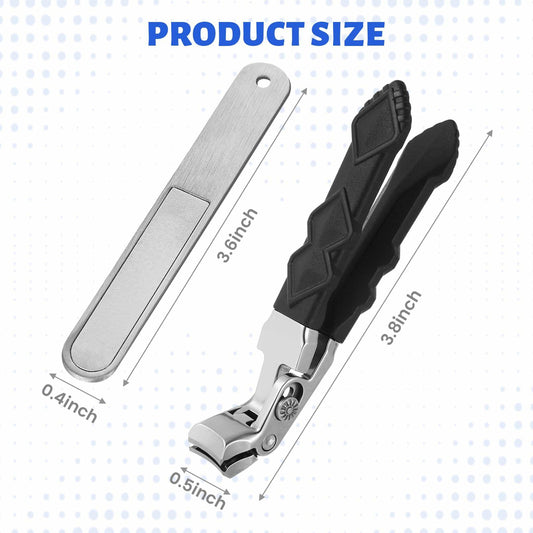 Clipmaster Pro Nail Clipper for Seniors Wide Jaw Thick Toenails with Catcher