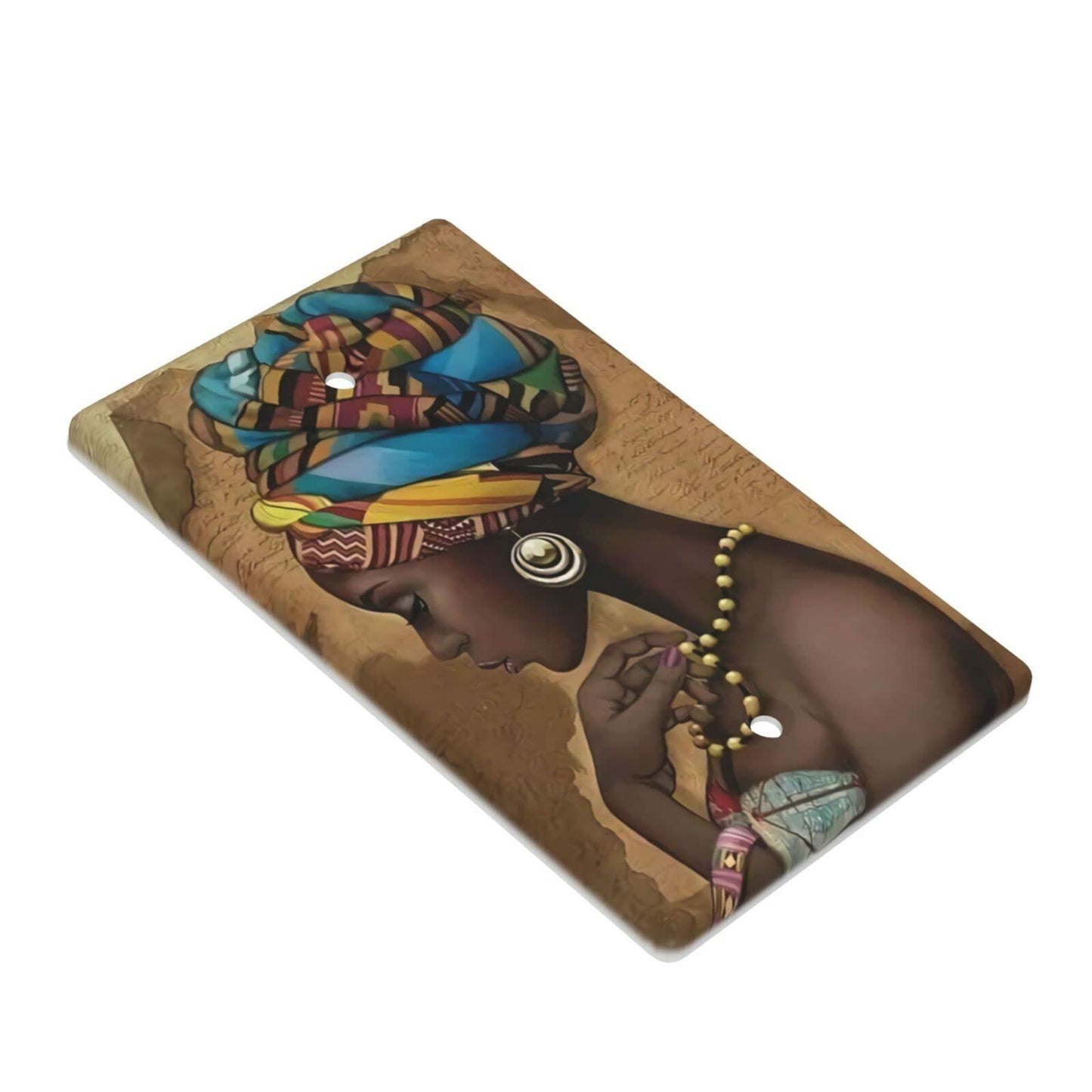 F9er-t8t Afro African American Woman Pattern One Gang Toggle Light Cover White