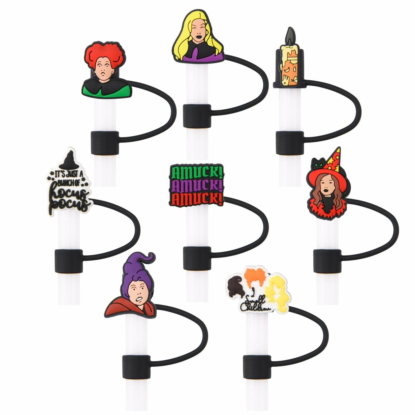 CovCap Compatible Stanley 30&40oz Tumbler Halloween Silicone Straw Covers 8pcs