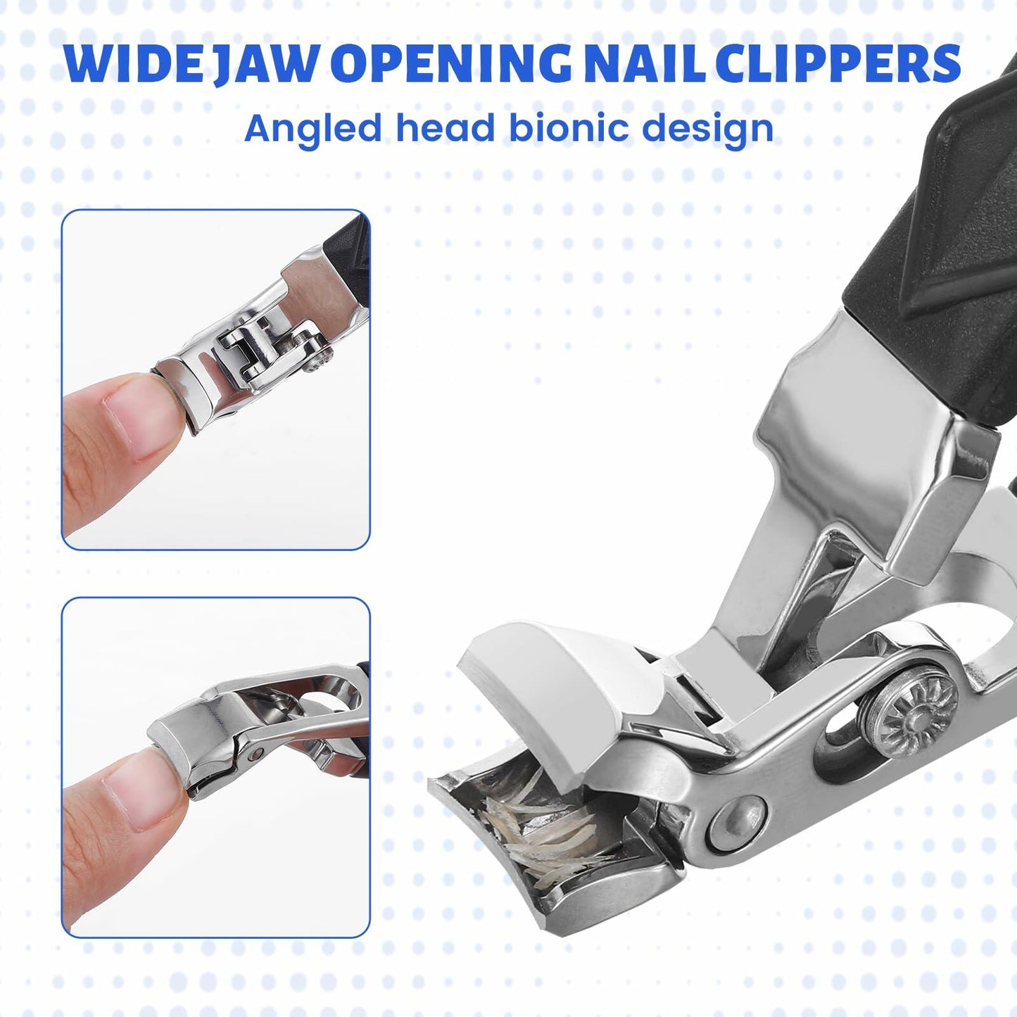 Clipmaster Pro Nail Clipper for Seniors Wide Jaw Thick Toenails with Catcher