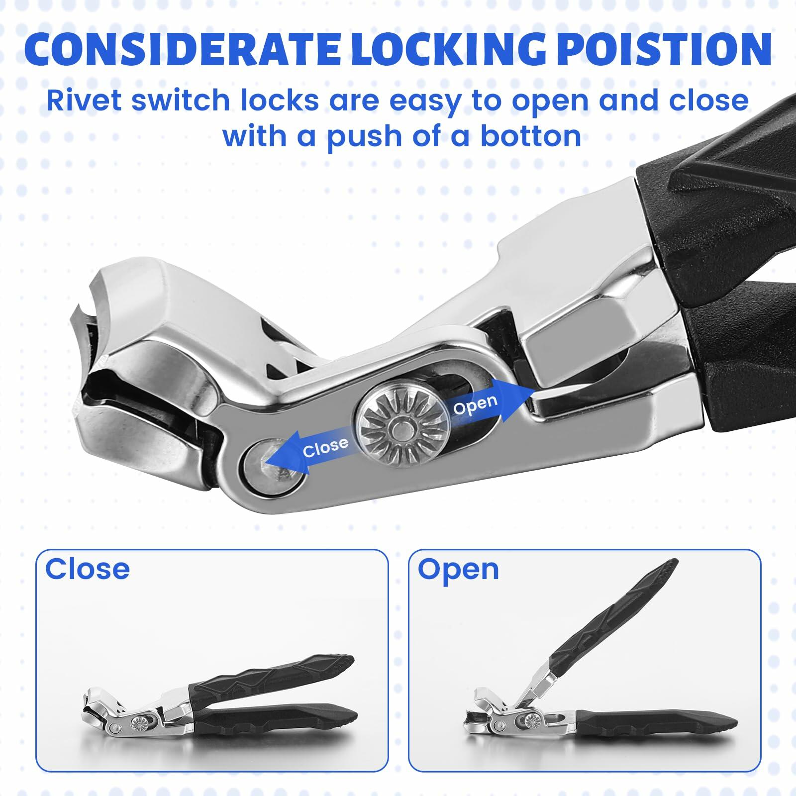 Clipmaster Pro Nail Clipper for Seniors Wide Jaw Thick Toenails with Catcher