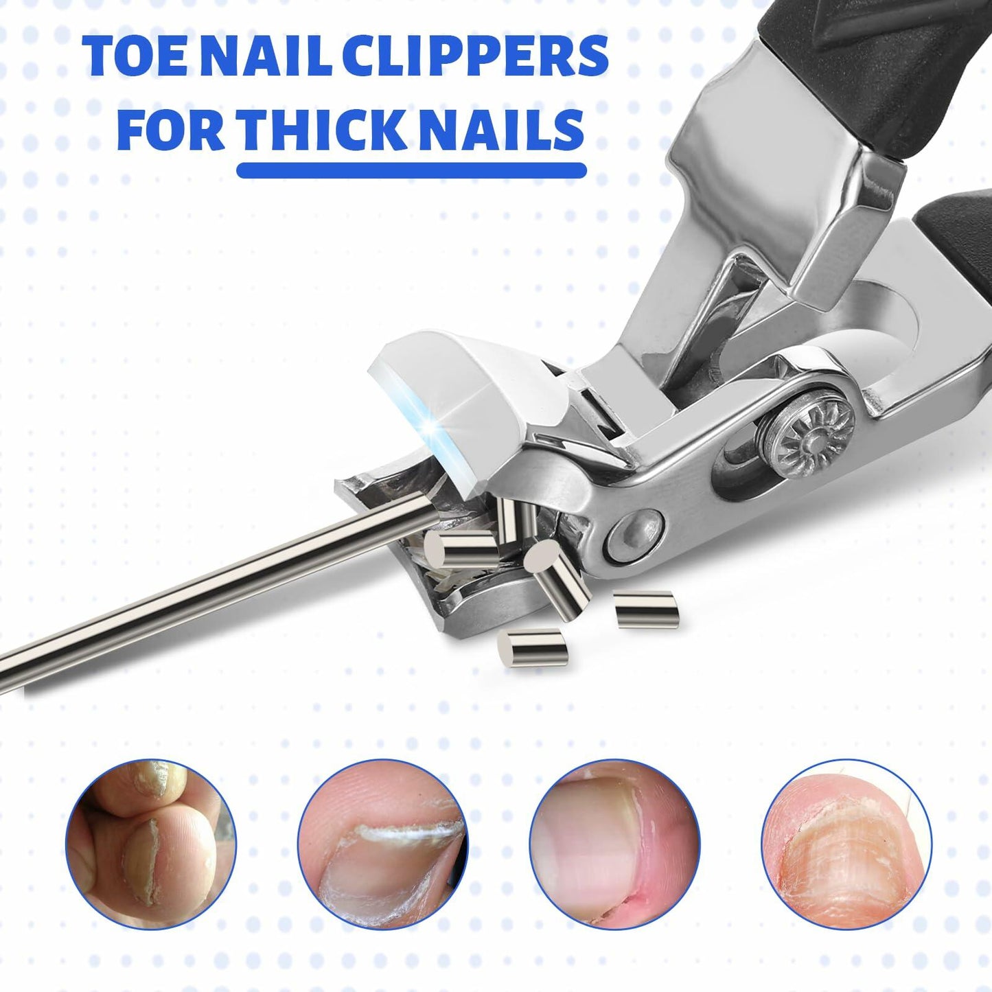 Clipmaster Pro Nail Clipper for Seniors Wide Jaw Thick Toenails with Catcher