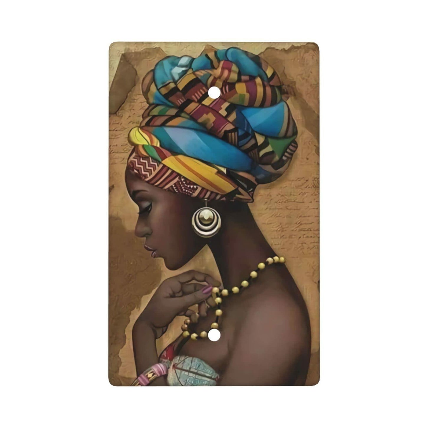 F9er-t8t Afro African American Woman Pattern One Gang Toggle Light Cover White