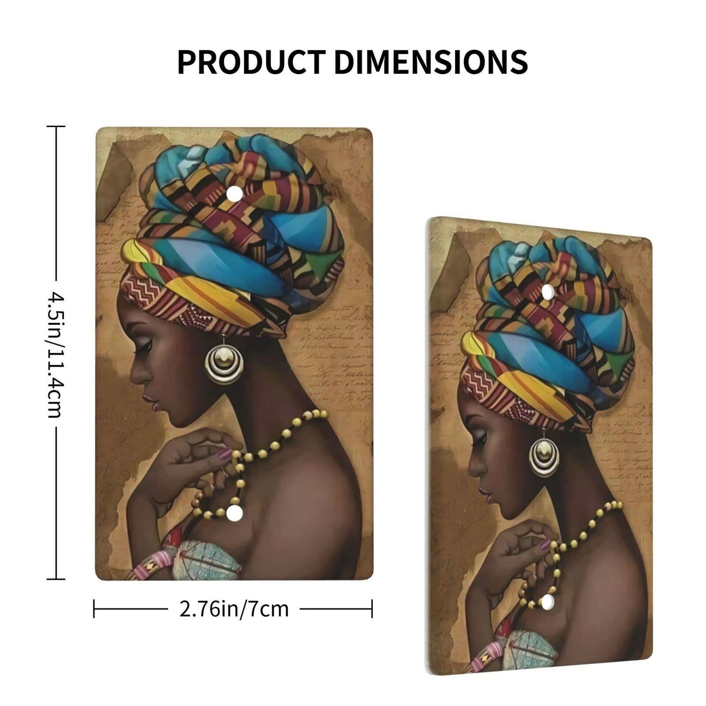 F9er-t8t Afro African American Woman Pattern One Gang Toggle Light Cover White