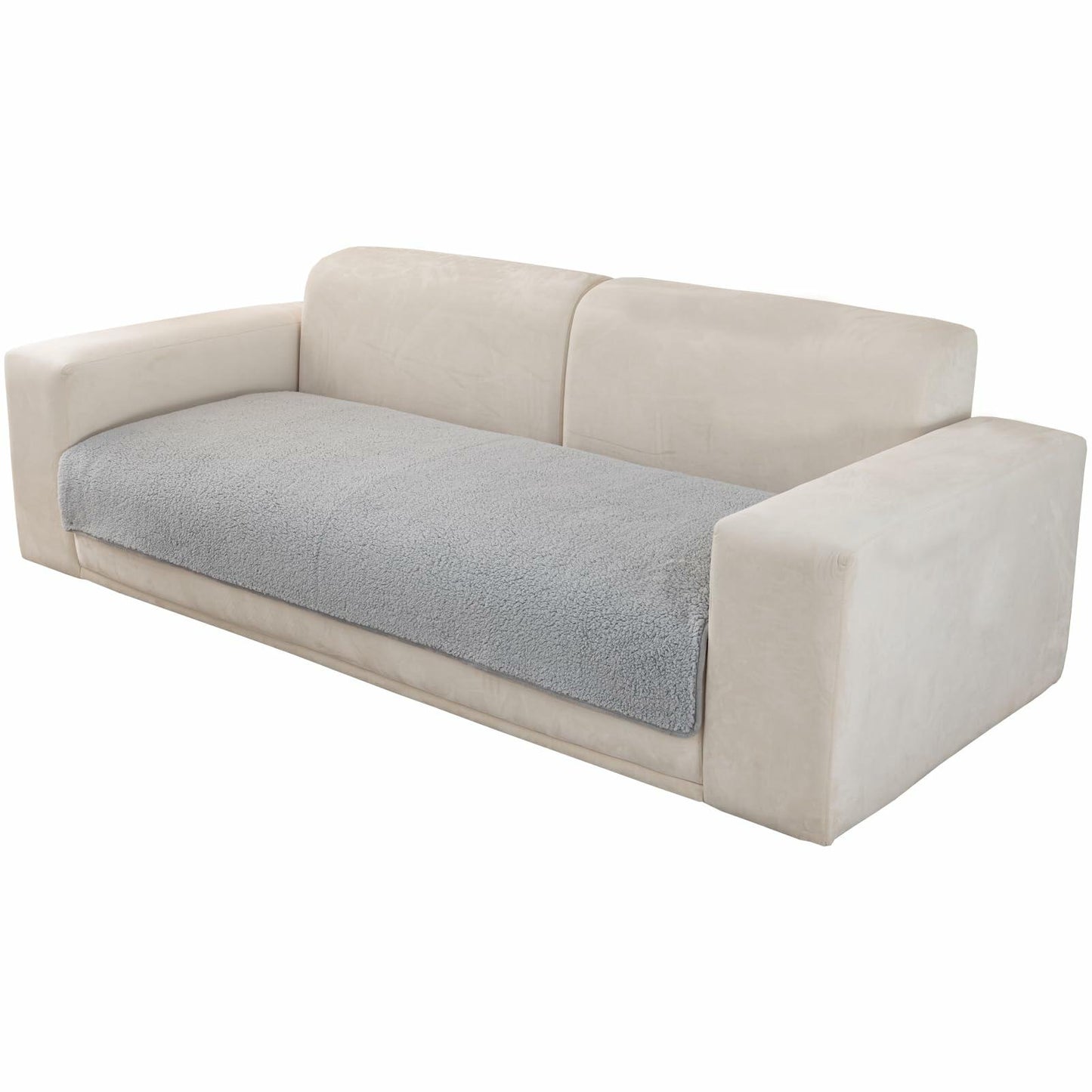 MELLYKORAN Sherpa Fleece Sectional Sofa Cover Non Slip Gray 28x70