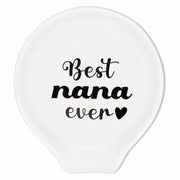 LXX1 Ceramic Spoon Rest Coffee Holder Mini Porcelain Nana Pattern White