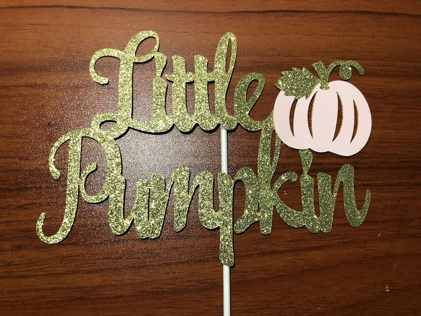 LeeSky Little Pumpkin Gold Pink Paper Cake Topper Baby Shower 1st Birthday