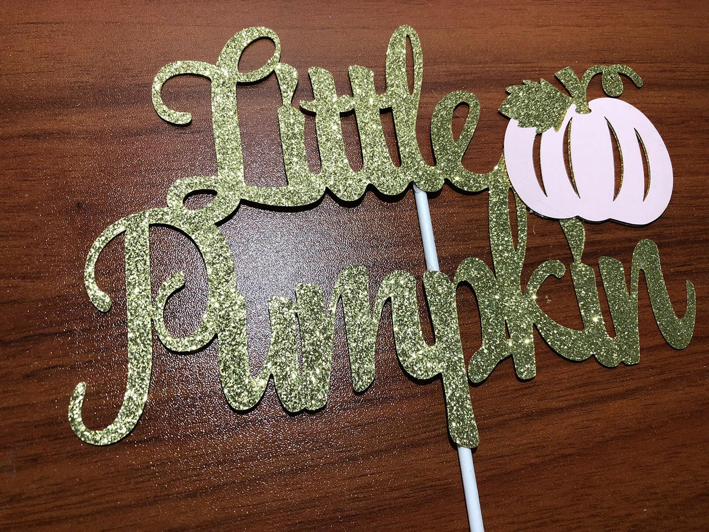 LeeSky Little Pumpkin Gold Pink Paper Cake Topper Baby Shower 1st Birthday