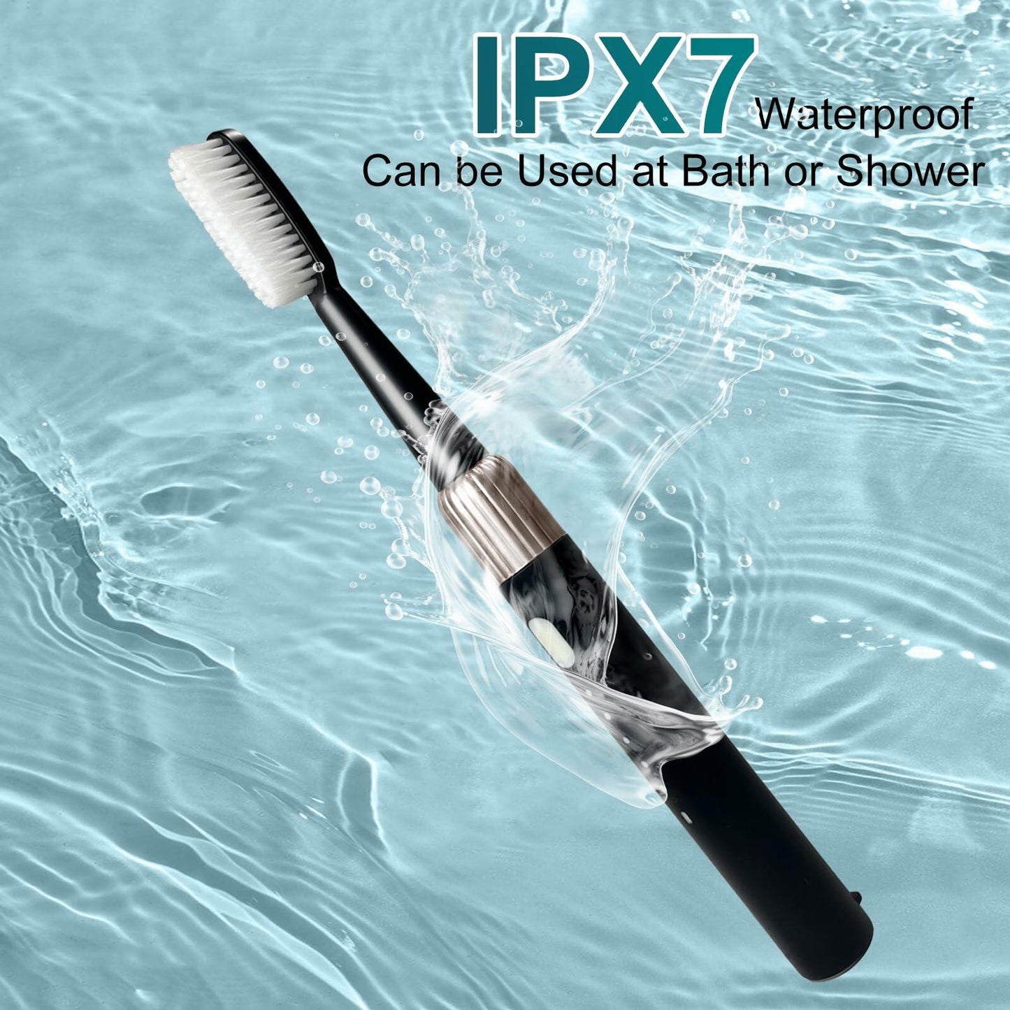 Magentak Sonic Electric Toothbrush for Adults Black with 2 Replacement Heads