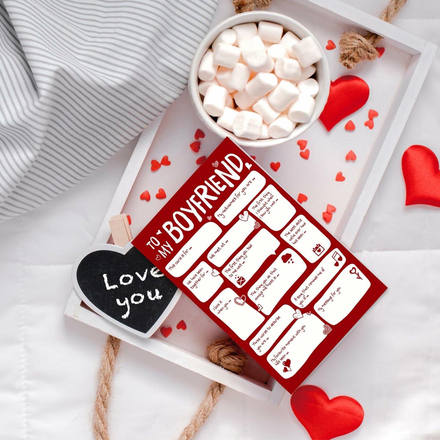 Pawzity Valentines Day Card for Boyfriend 5.3x8in Single Folded Envelope Him 09