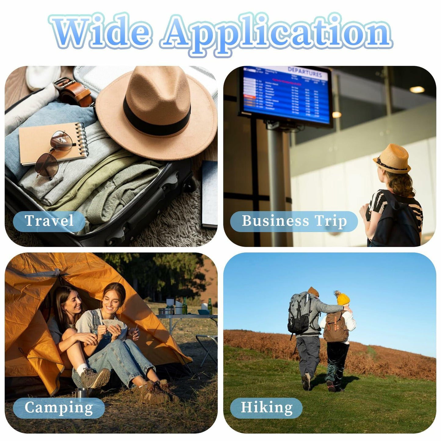 Piriuuo Travel Toothbrush Set 4 Pcs Foldable Soft Bristles 4 Colors