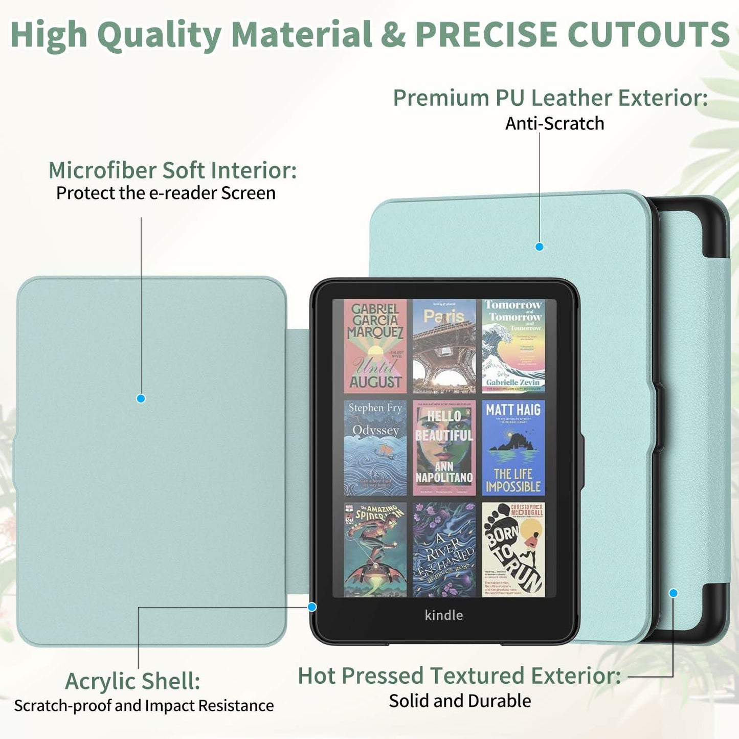 DICEKOO Case for 7" Kindle Paperwhite 12th Gen & Colorsoft 1st Gen Agave Green