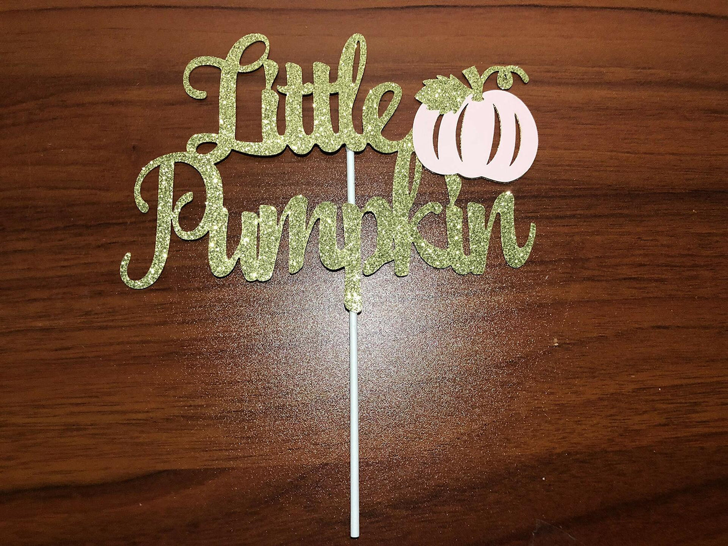 LeeSky Little Pumpkin Gold Pink Paper Cake Topper Baby Shower 1st Birthday