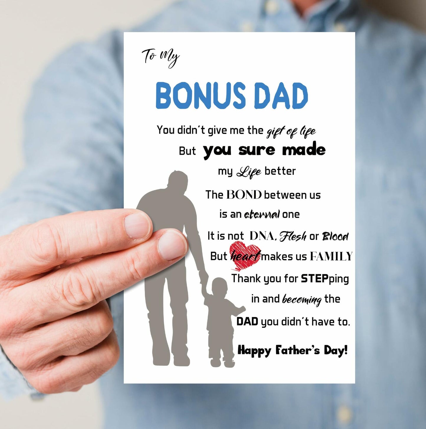 IDU Dog Dad Fathers Day Card Gift from Dog Cartoon Modern Animal ZN170