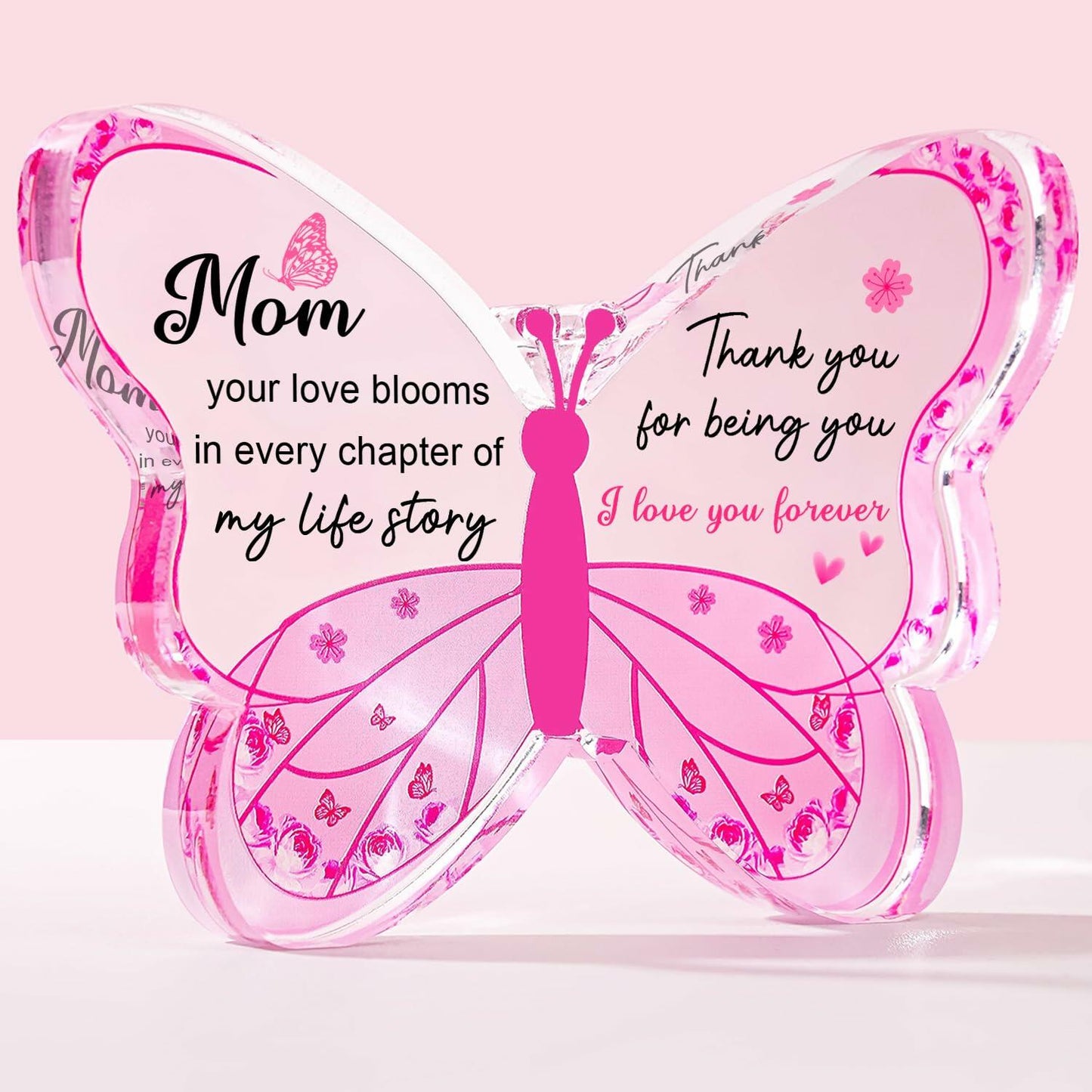 ilifemate Acrylic Butterfly Plaque Mom Gift 5.12x3.54x0.6 inch Transparent