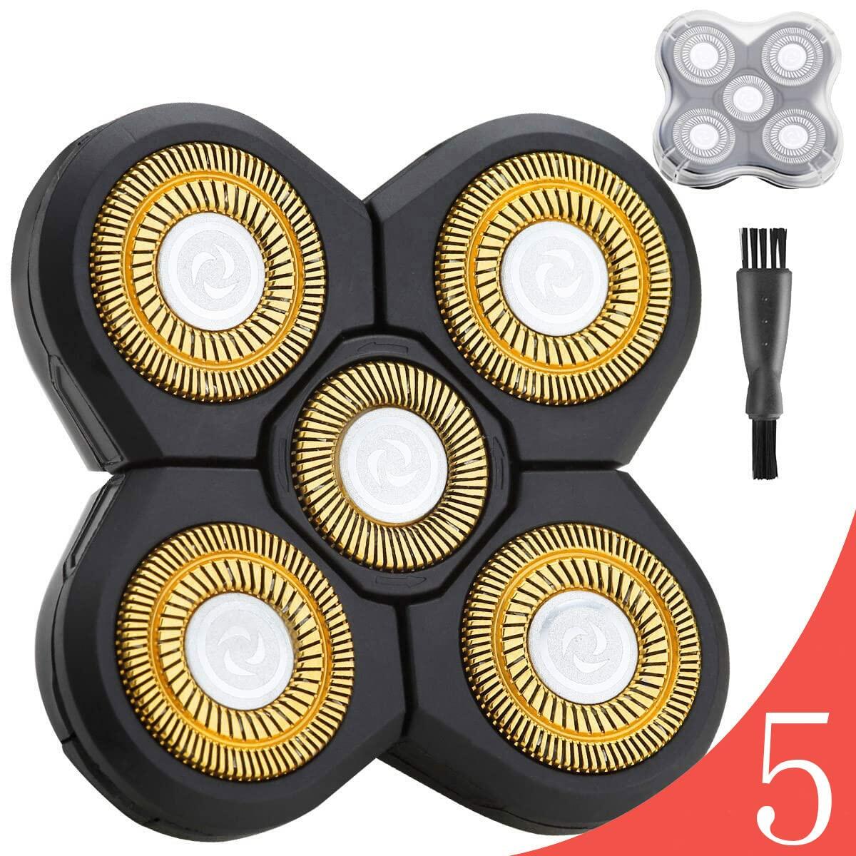 FOXSONIC Upgraded 5-Blade Replacement Heads Electric Razor Shaver 5 Gold