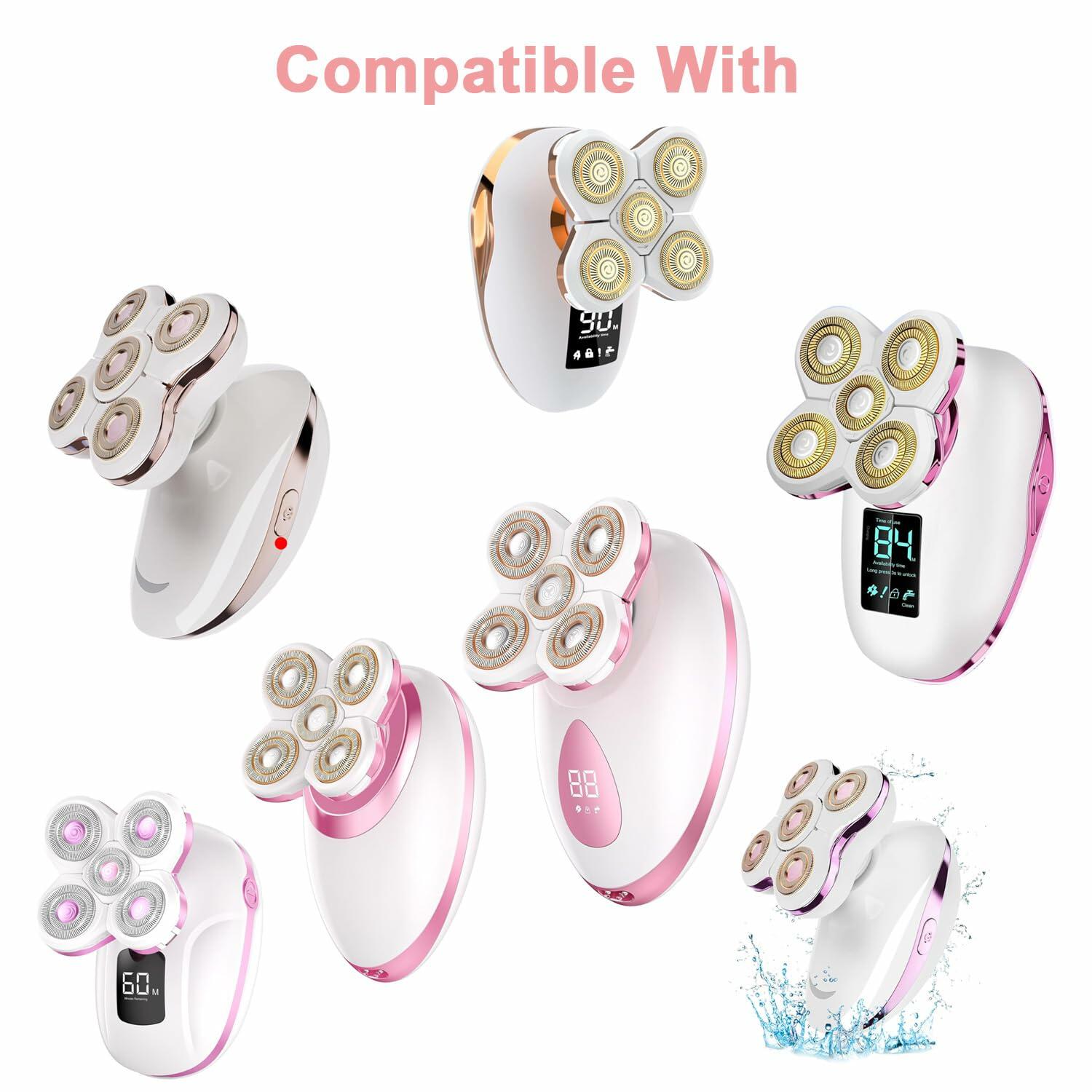 FOXSONIC Upgraded 5-Blade Replacement Heads Electric Razor Shaver 5 Gold
