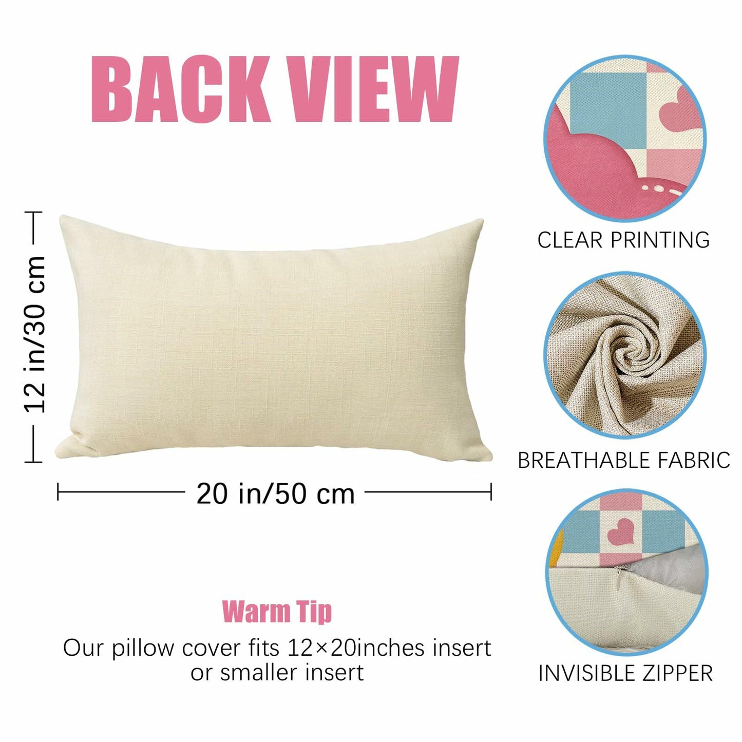 Fahrendom Easter Peeps Bunny Lumbar Pillow Cover 12x20 Colorful Rabbit