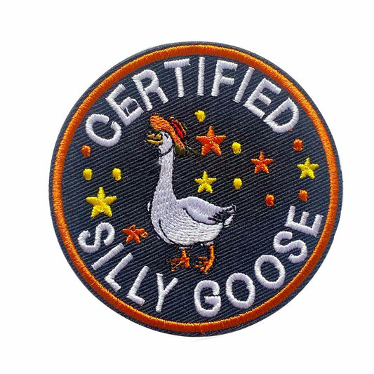 AMZAOMNN Funny Goose Hook and Loop Patch, 2 Pcs Embroidered Animal Meme