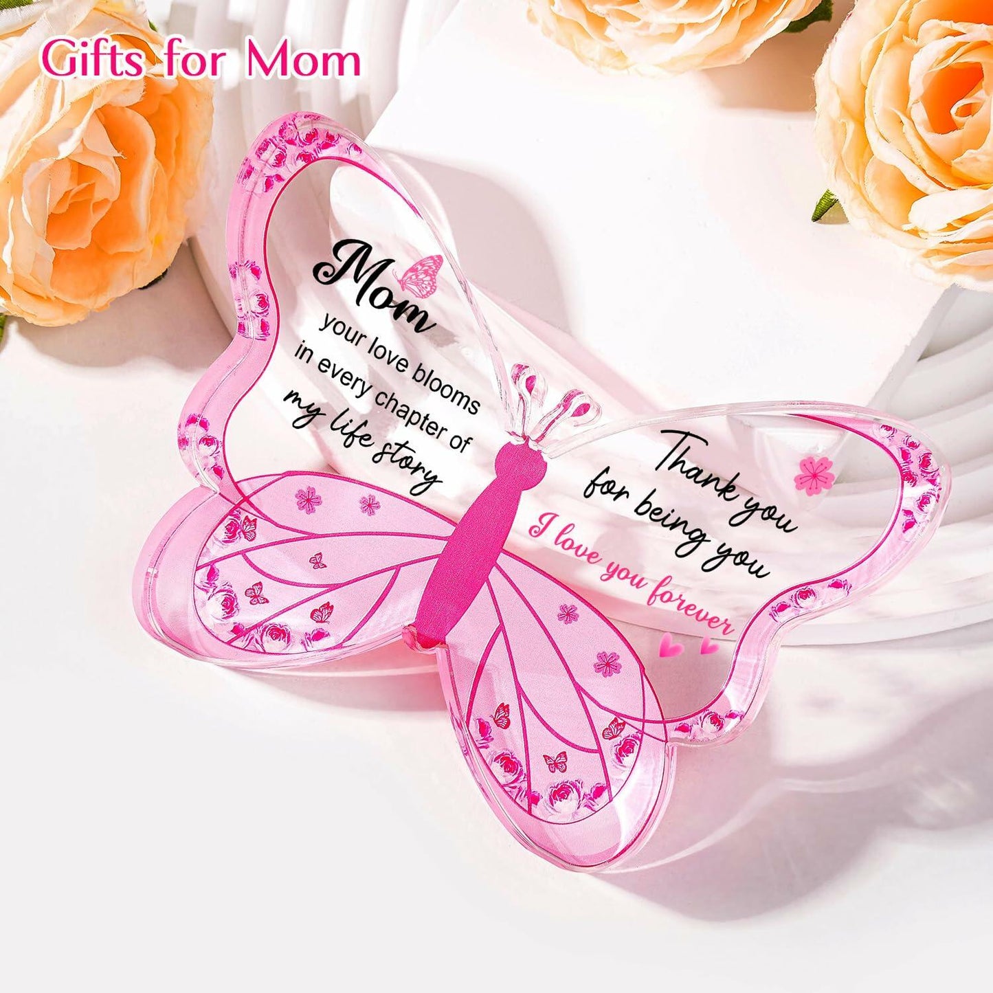 ilifemate Acrylic Butterfly Plaque Mom Gift 5.12x3.54x0.6 inch Transparent